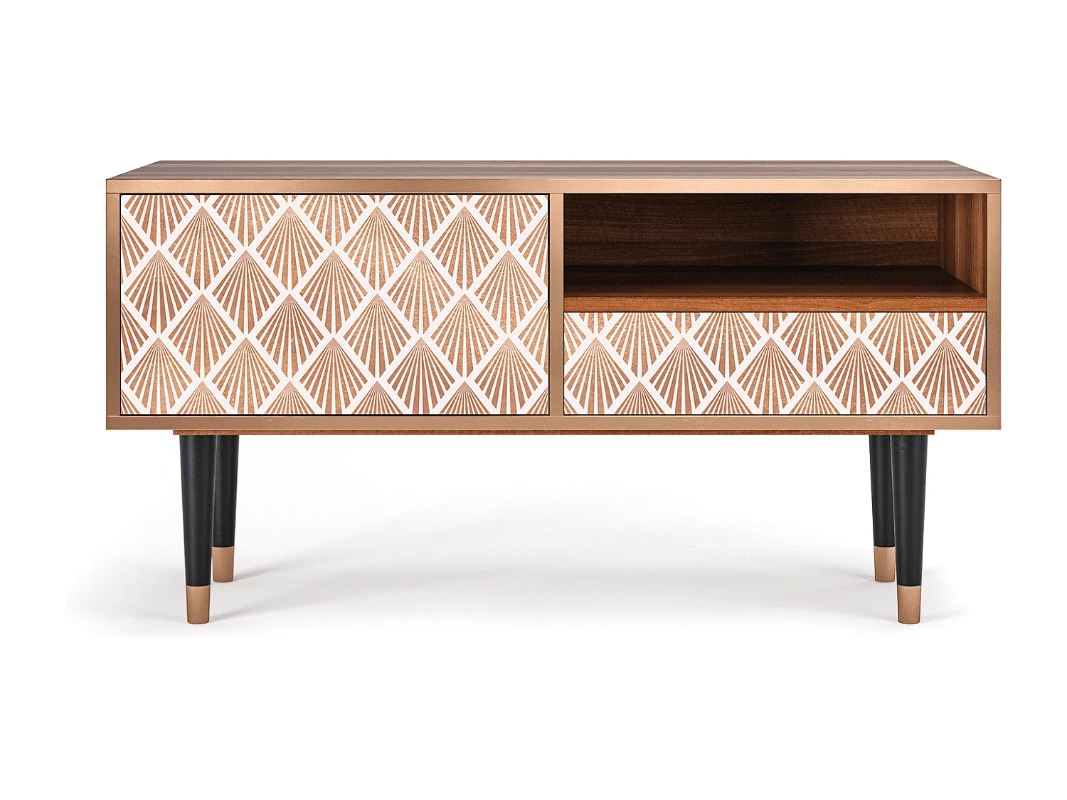 Meuble TV - 115х59х48 cm - T3 - Pastel Sunrise, Noyer