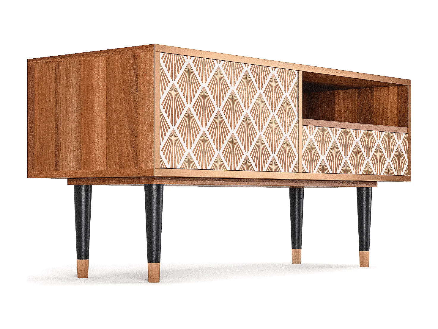 Meuble TV - 115х59х48 cm - T3 - Pastel Sunrise, Noyer