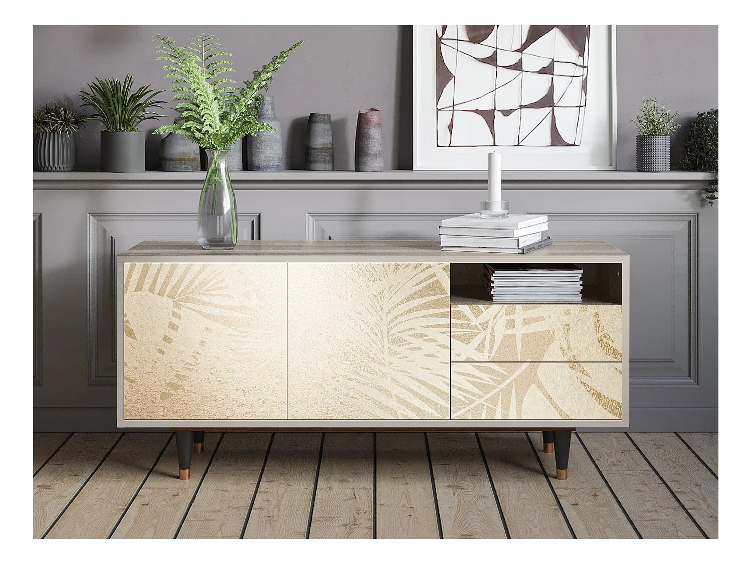 Meuble TV - 125х56х41 cm - T7 - Plant of the Dessert, Sable