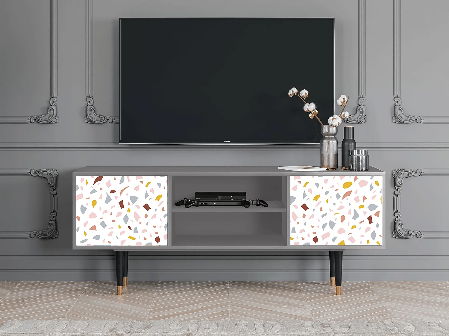 Mobile TV - 170х69х48 cm - T2 - Marmelade Cheese, Grigio