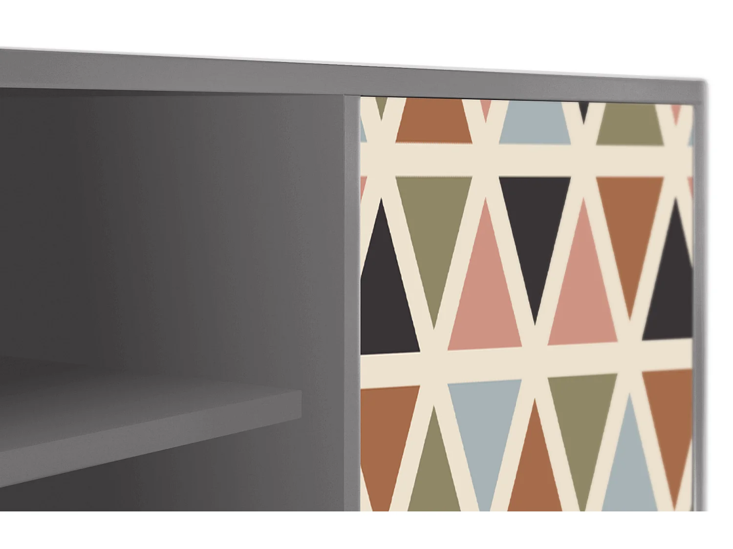 Mueble de TV - 170х69х48 cm - T2 - Royal Triangles, Cinza