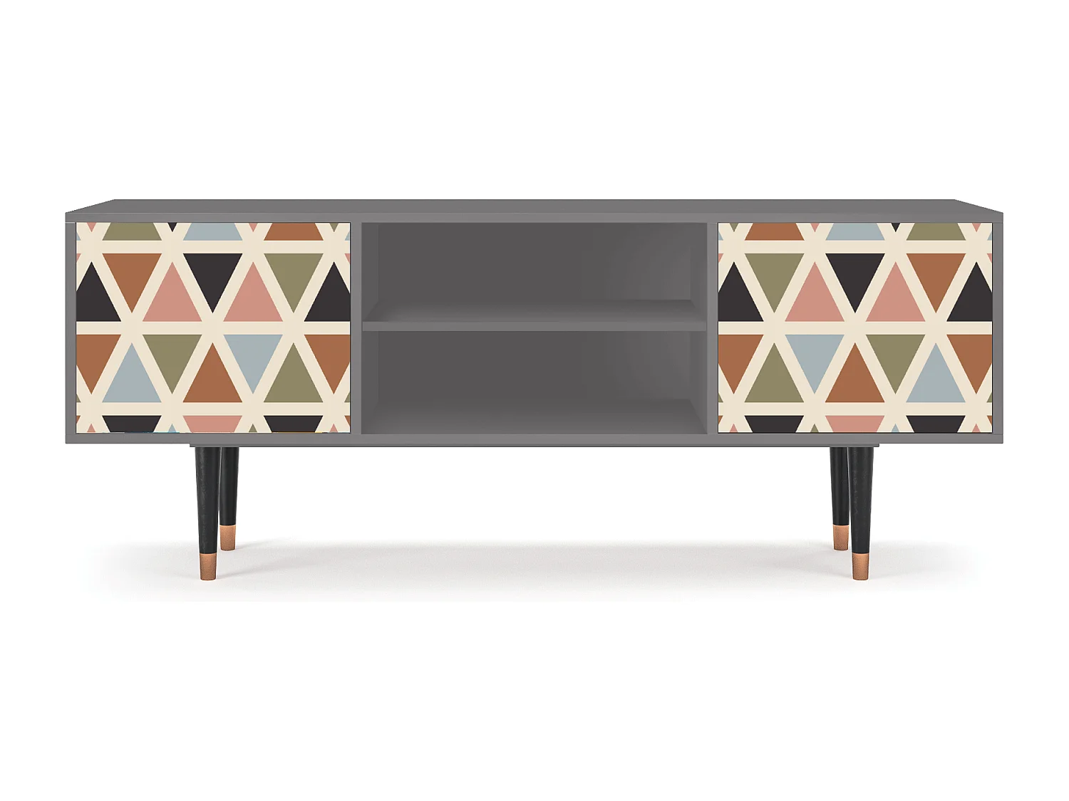 TV-Möbel - 170х69х48 cm - T2 - Royal Triangles, Grau