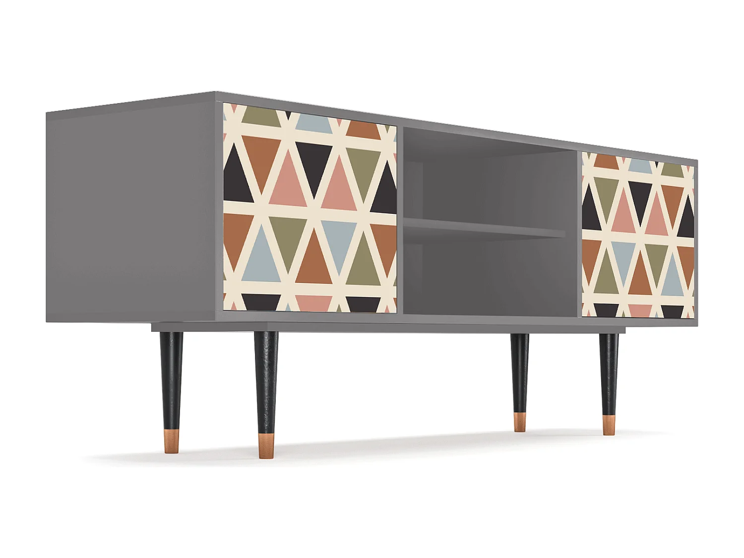 TV-meubel - 170х69х48 cm - T2 - Royal Triangles, Grijs