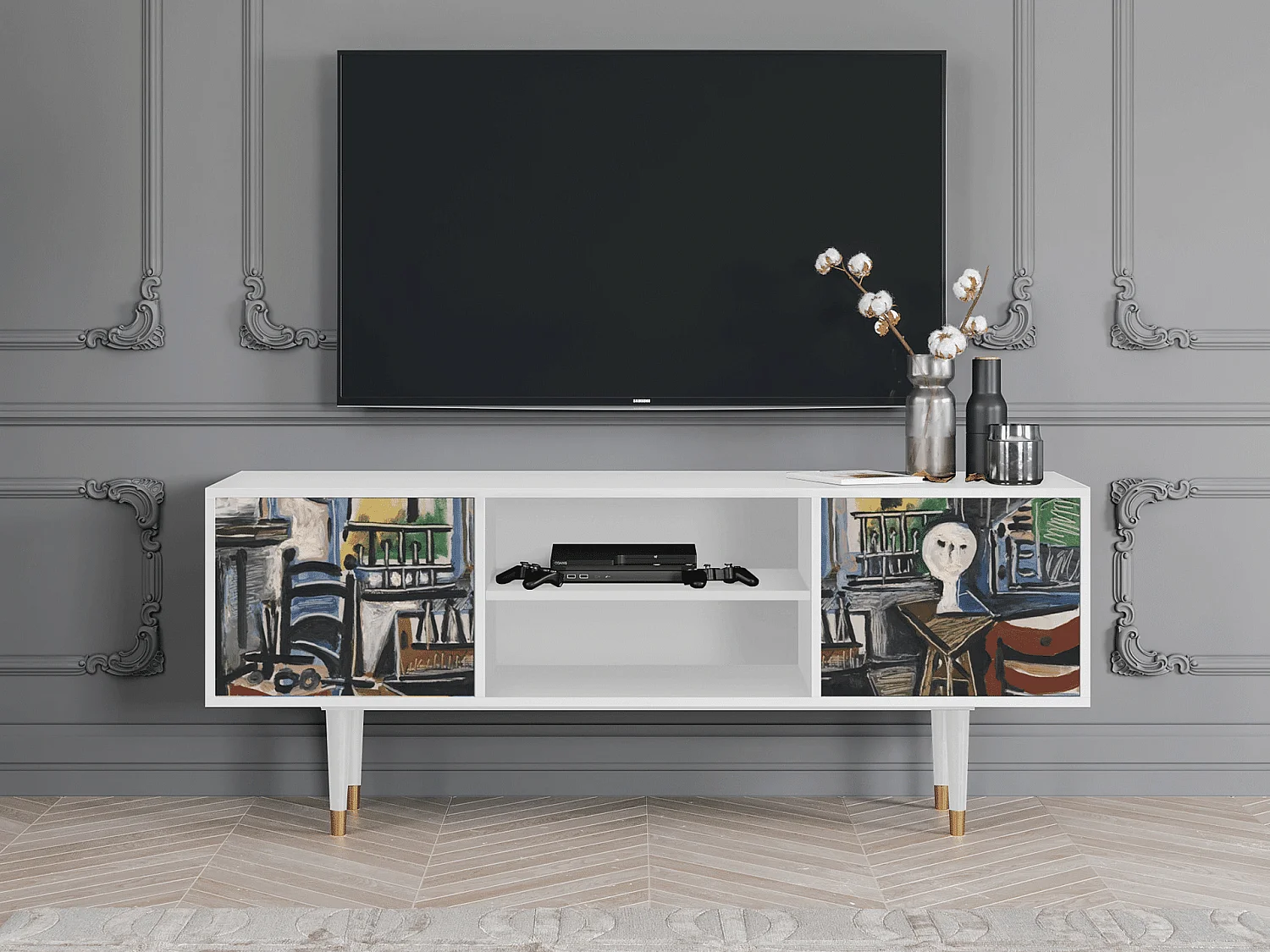Mueble de TV - 170х69х48 cm - T2 - The Studio , Blanco