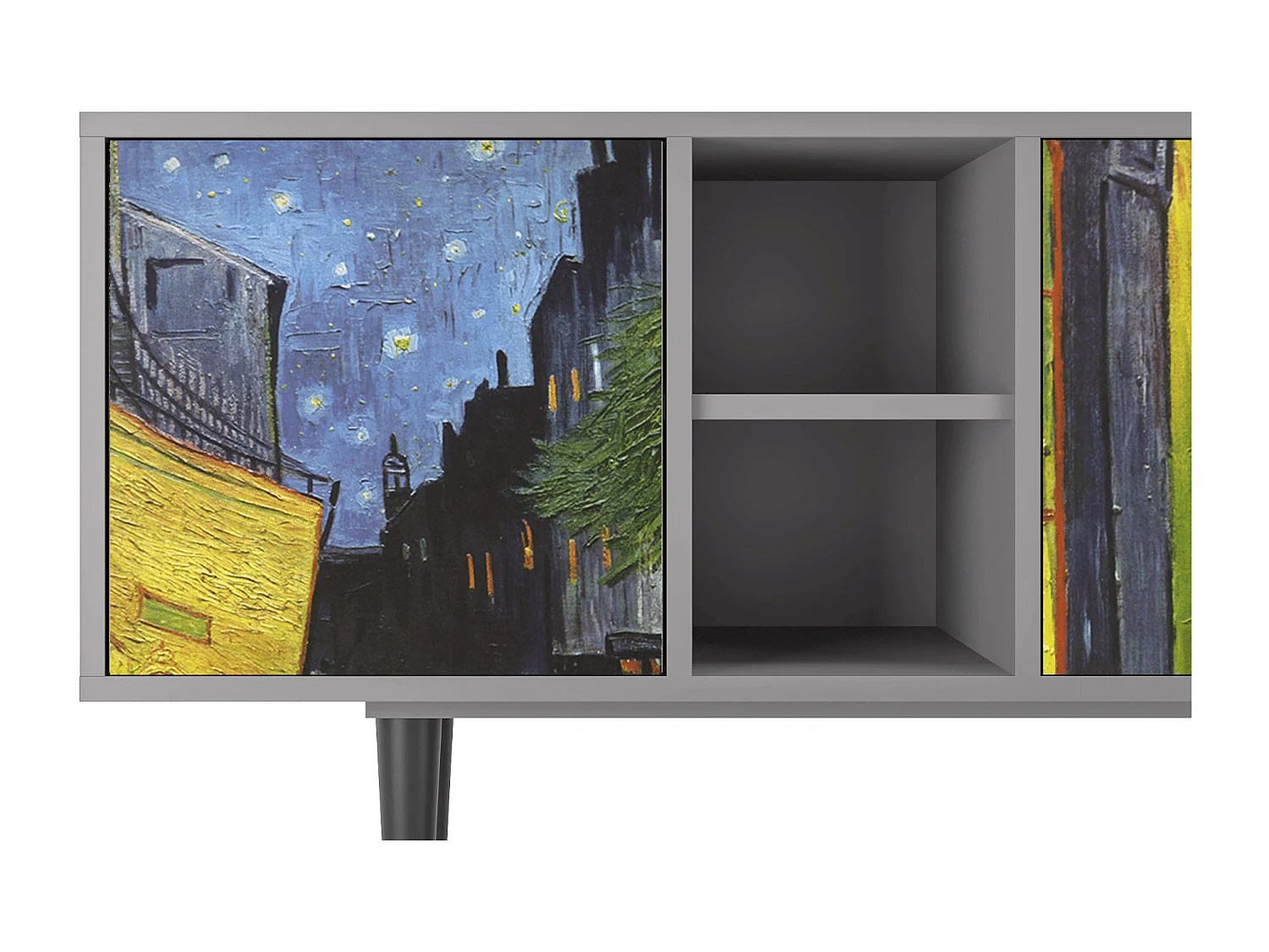 Mueble de TV - 150х69х41 cm - T5 - Café Terrace at Night, Gris