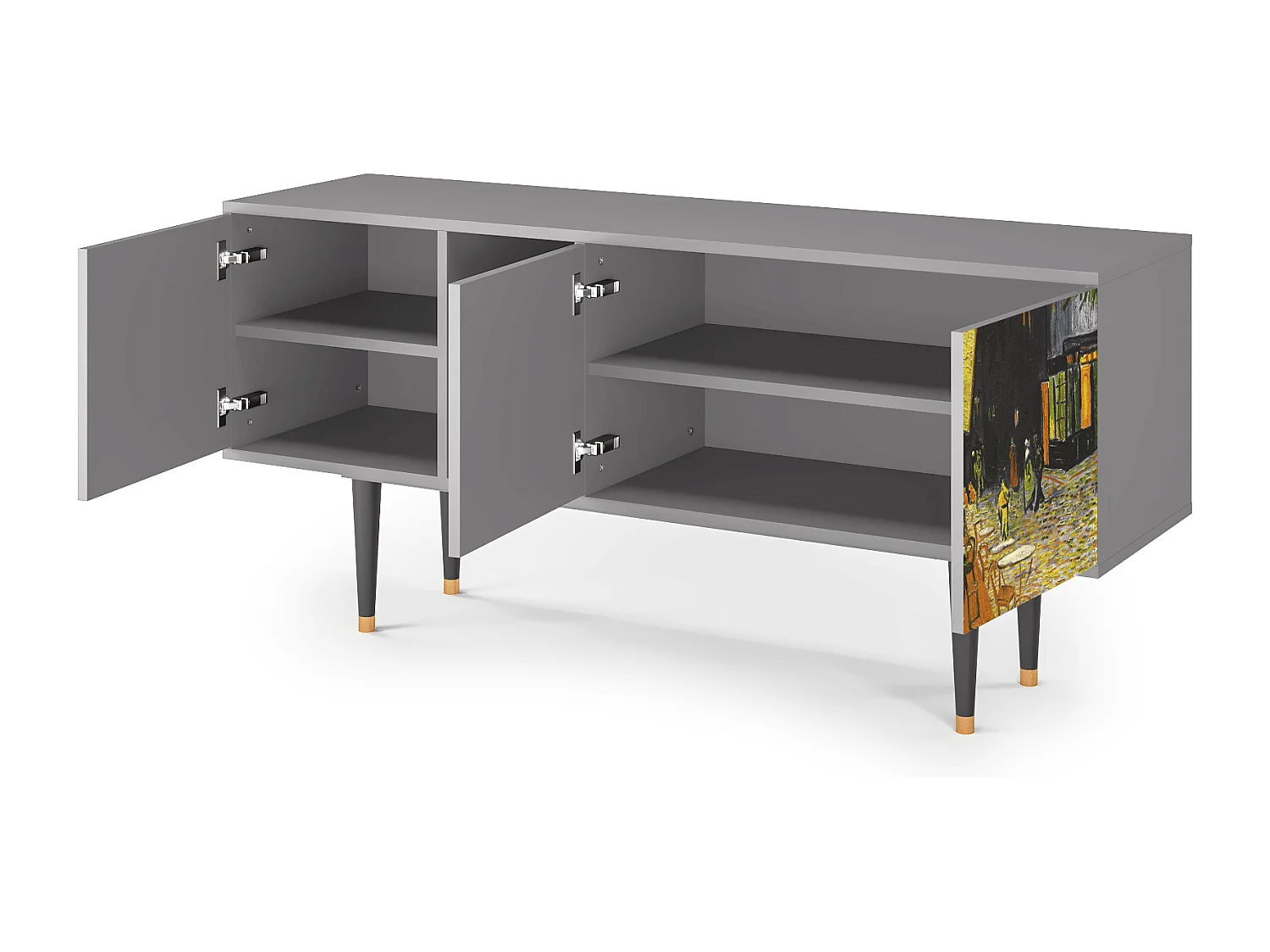 Mueble de TV - 150х69х41 cm - T5 - Café Terrace at Night, Gris