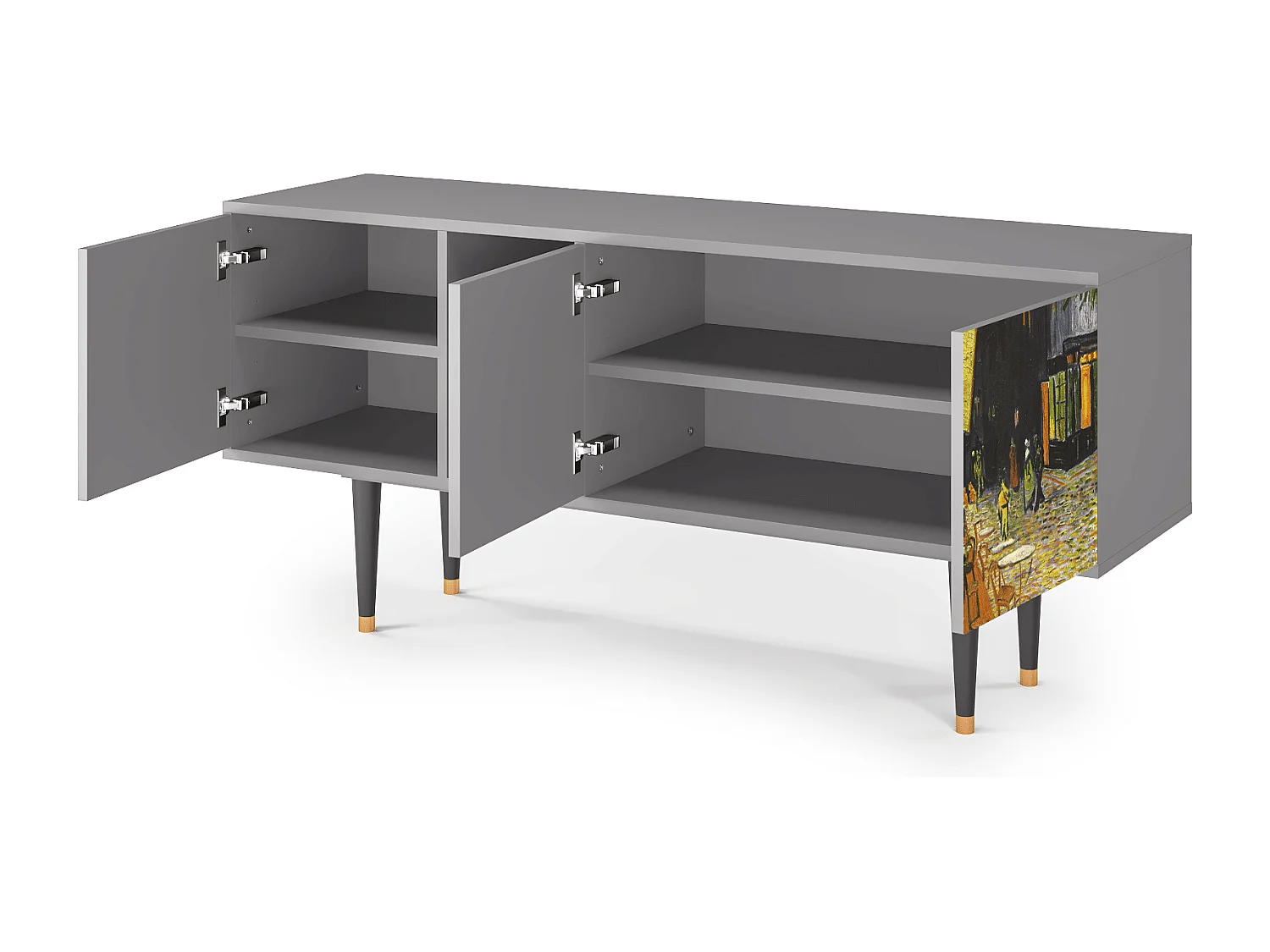 Meuble TV - 150х69х41 cm - T5 - Café Terrace at Night, Gris