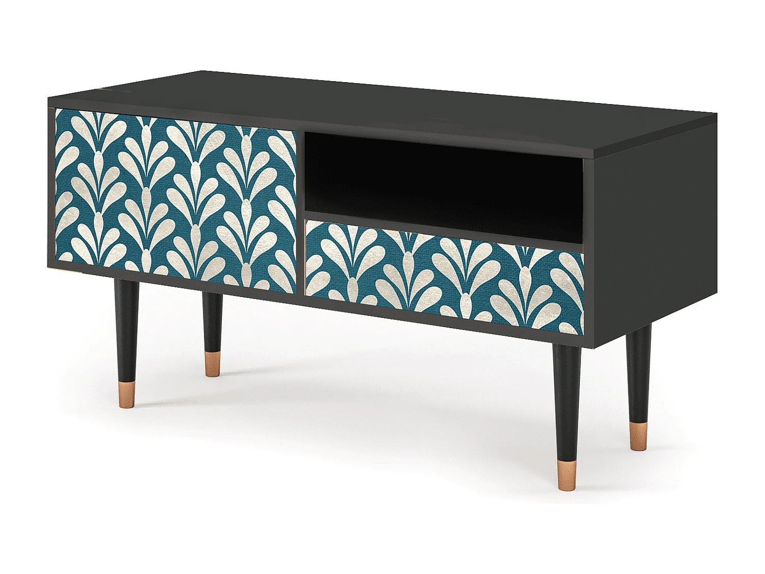 Mueble de TV - 115х59х48 cm - T3 - Milky Tears, Antracita