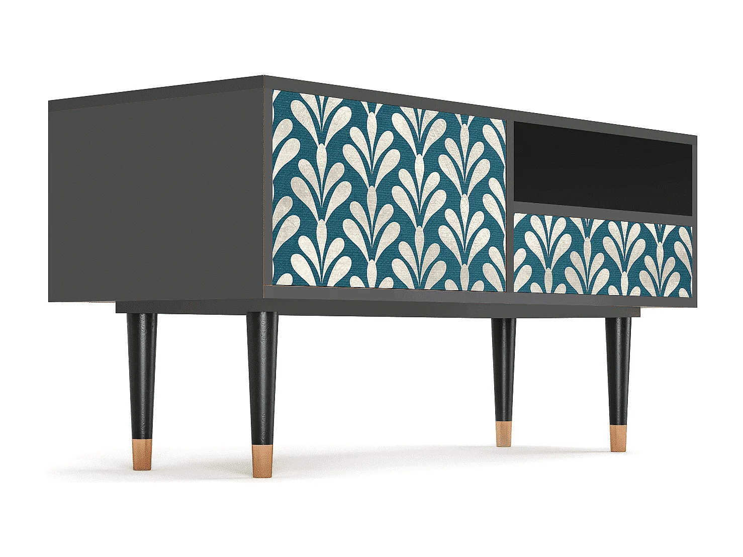 Mueble de TV - 115х59х48 cm - T3 - Milky Tears, Antracita