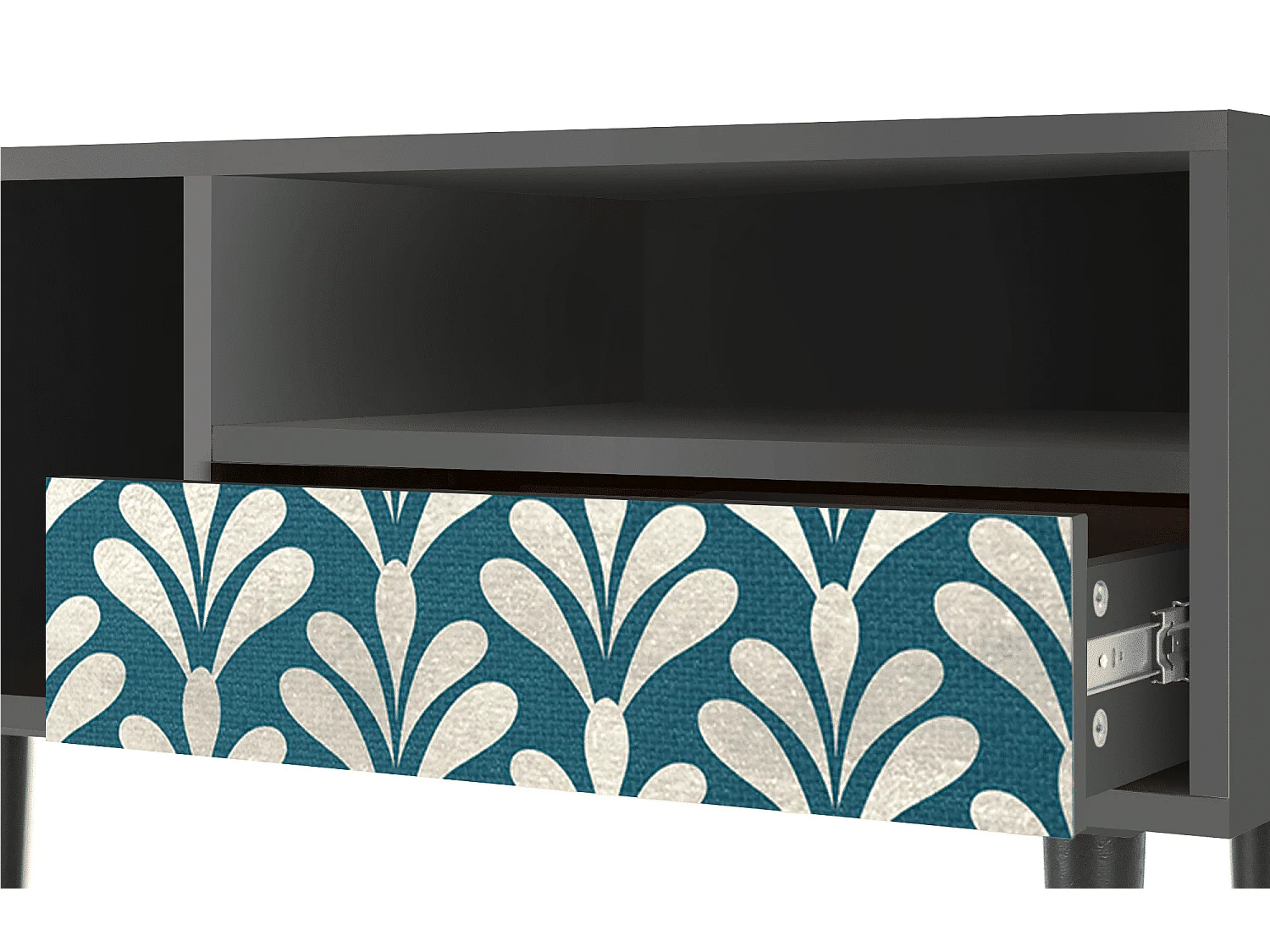 Mueble de TV - 115х59х48 cm - T3 - Milky Tears, Antracita