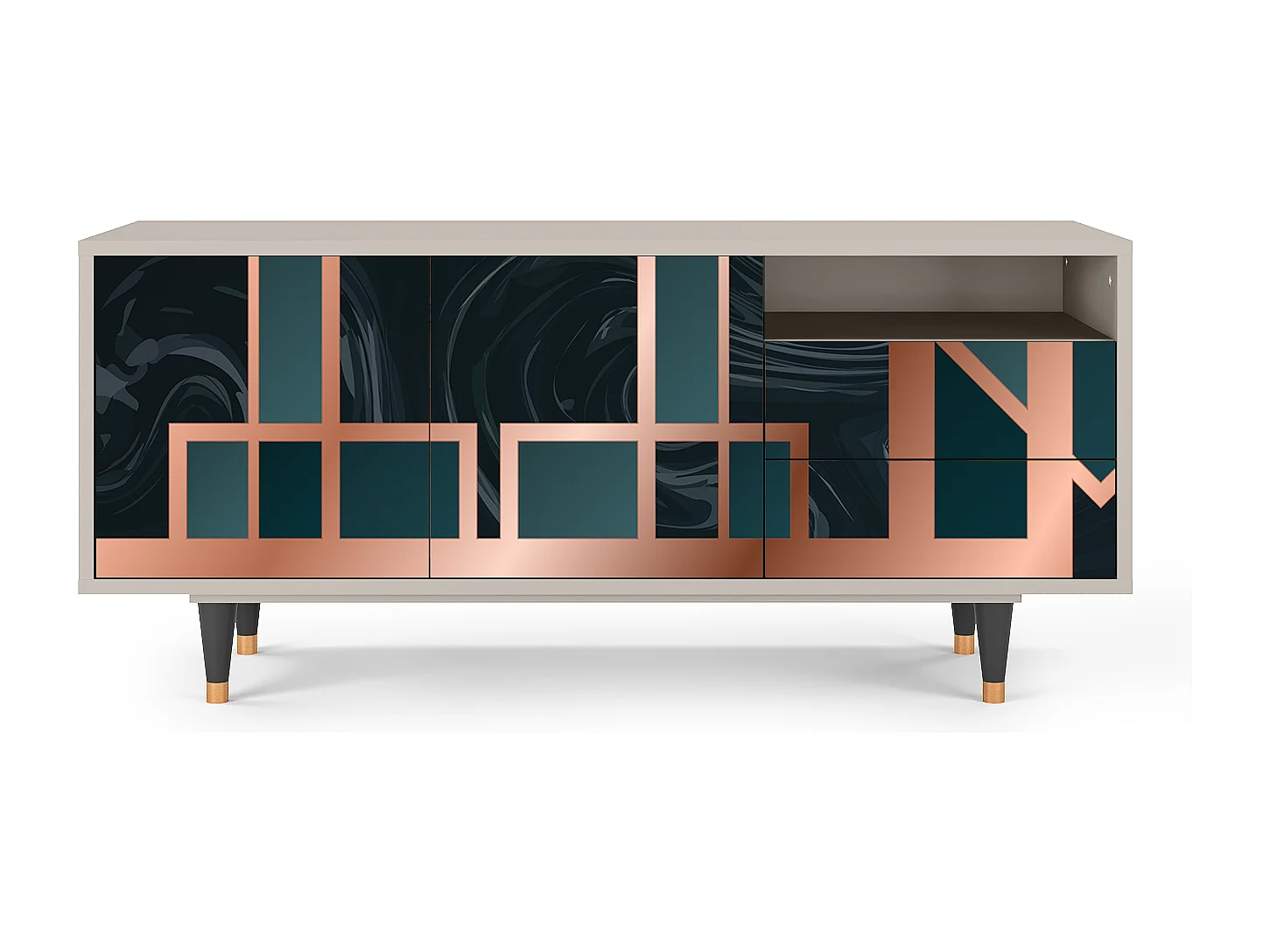 TV-Möbel - 125х56х41 cm - T7 - Emerald Metro, Sand