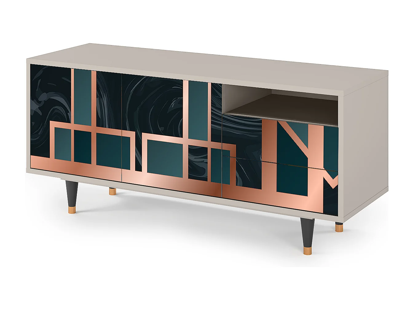 TV-Möbel - 125х56х41 cm - T7 - Emerald Metro, Sand