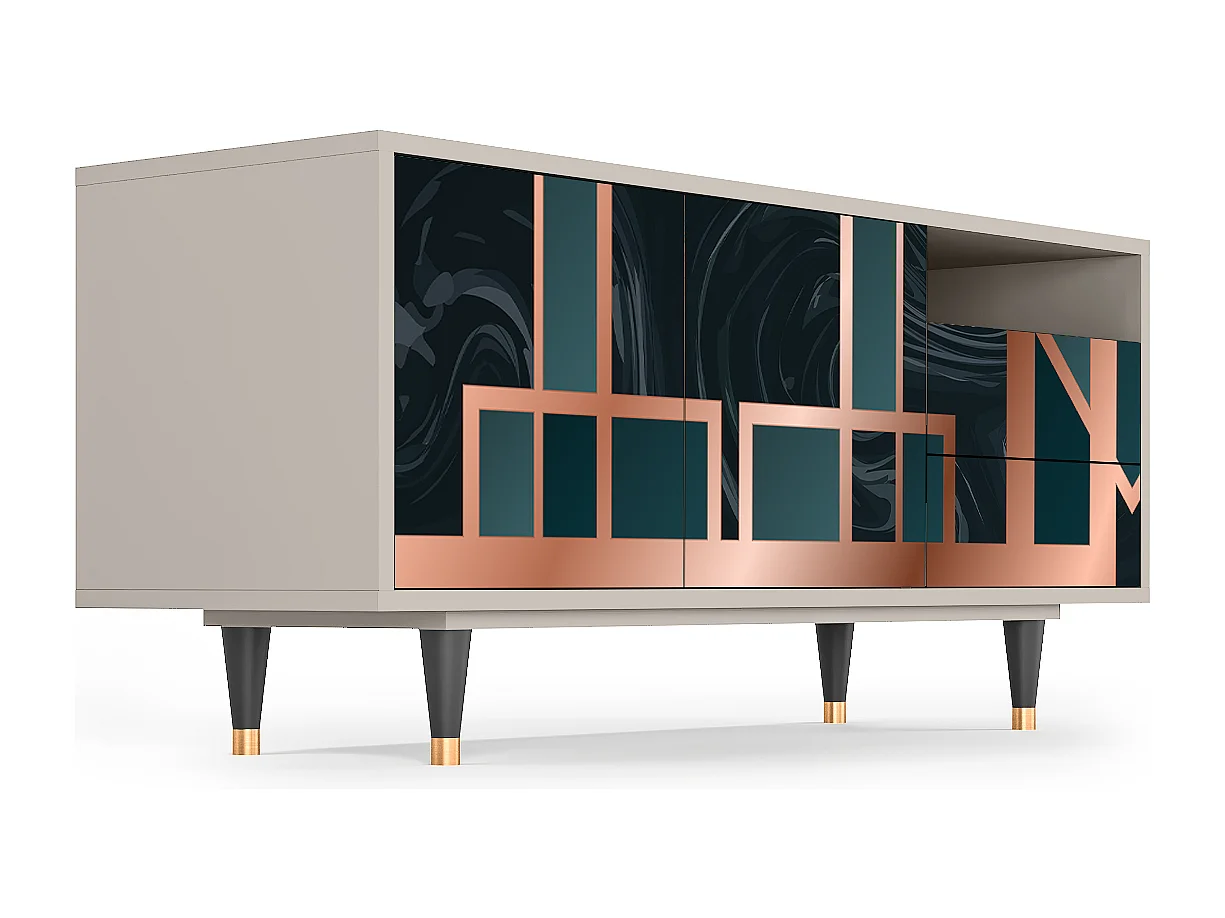 TV-Möbel - 125х56х41 cm - T7 - Emerald Metro, Sand