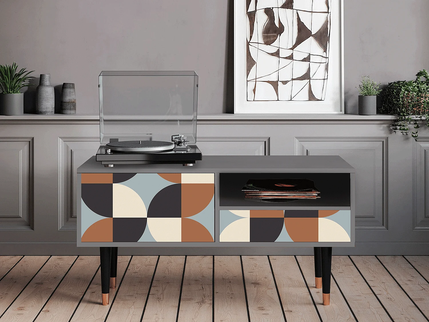 TV-Möbel - 115х59х48 cm - T3 - Brown Sensation, Grau