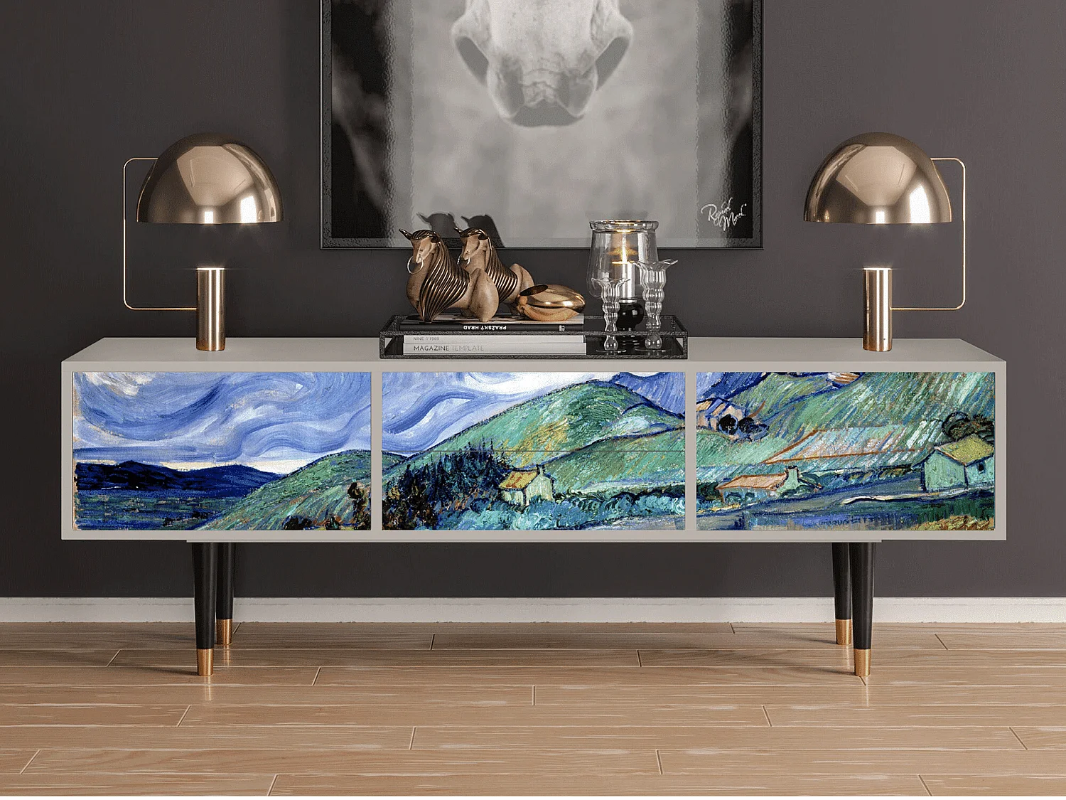 TV-meubel - 170х59х48 cm - T4 - Landscape, Zand