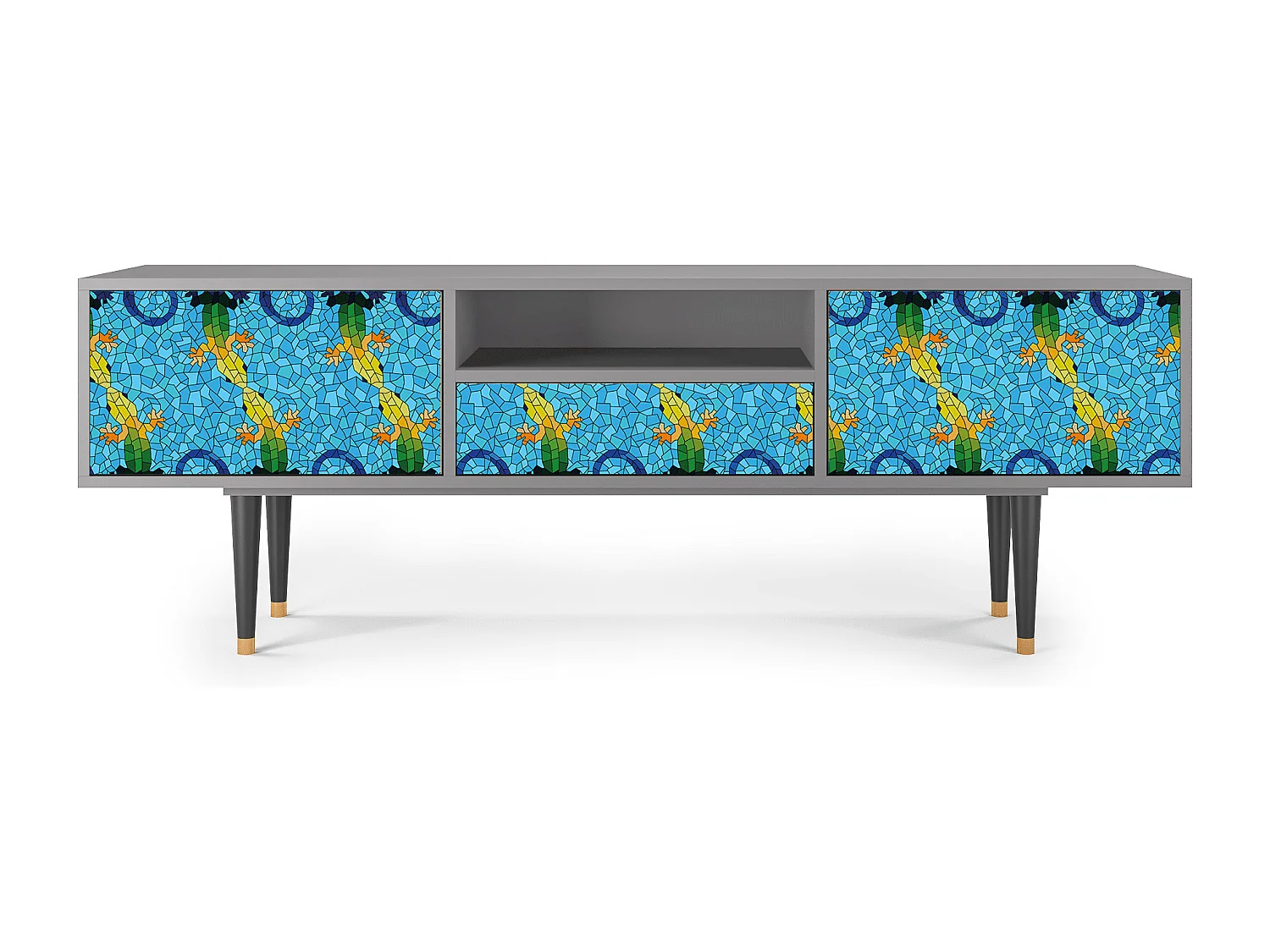 Meuble TV - 170х59х41 cm - T6 - Gaudi's Lizard, Gris