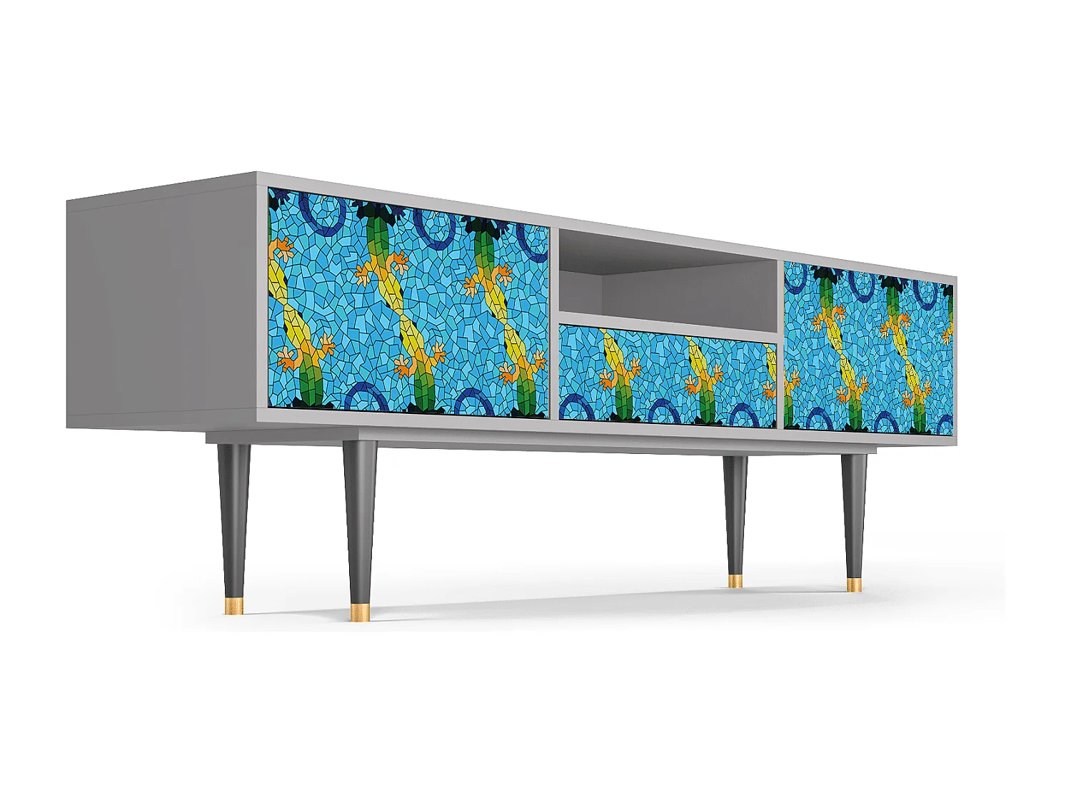 Meuble TV - 170х59х41 cm - T6 - Gaudi's Lizard, Gris