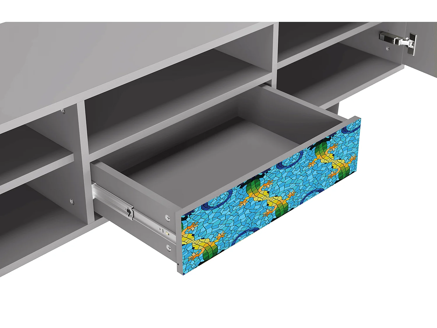 Meuble TV - 170х59х41 cm - T6 - Gaudi's Lizard, Gris