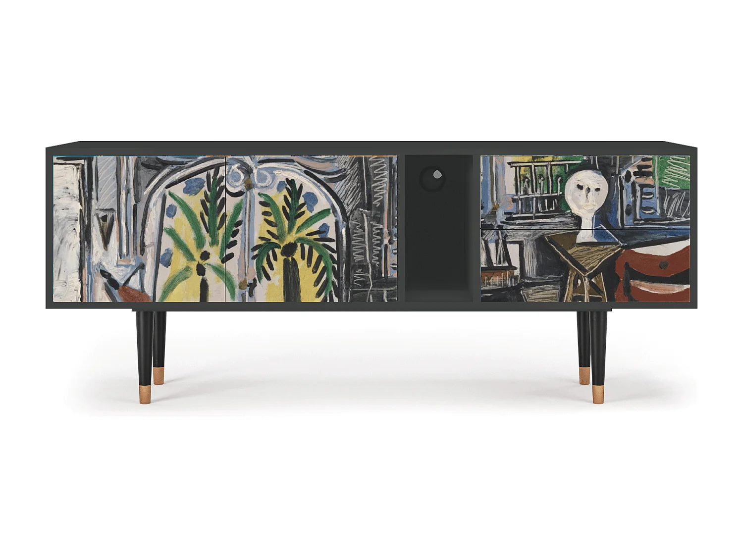 Szafka RTV - 170х69х48 cm - T1 - The Studio , Antracyt