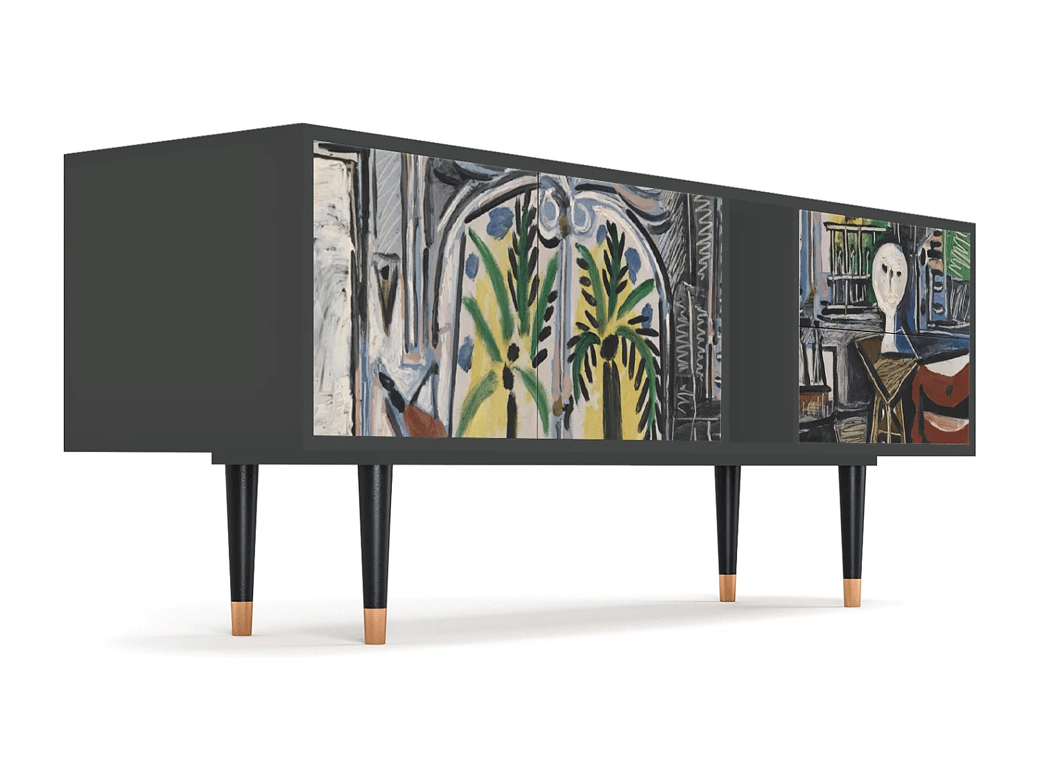 Szafka RTV - 170х69х48 cm - T1 - The Studio , Antracyt