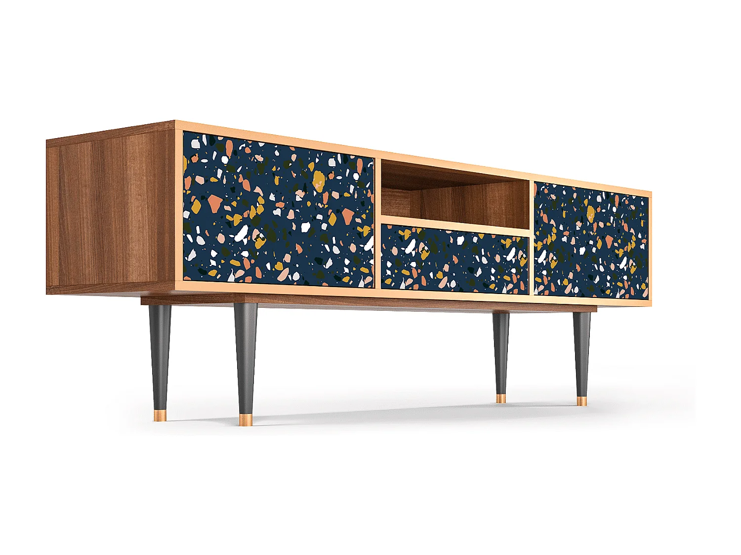 TV-Möbel - 170х59х41 cm - T6 - Night Sky Langhterns, Walnuss