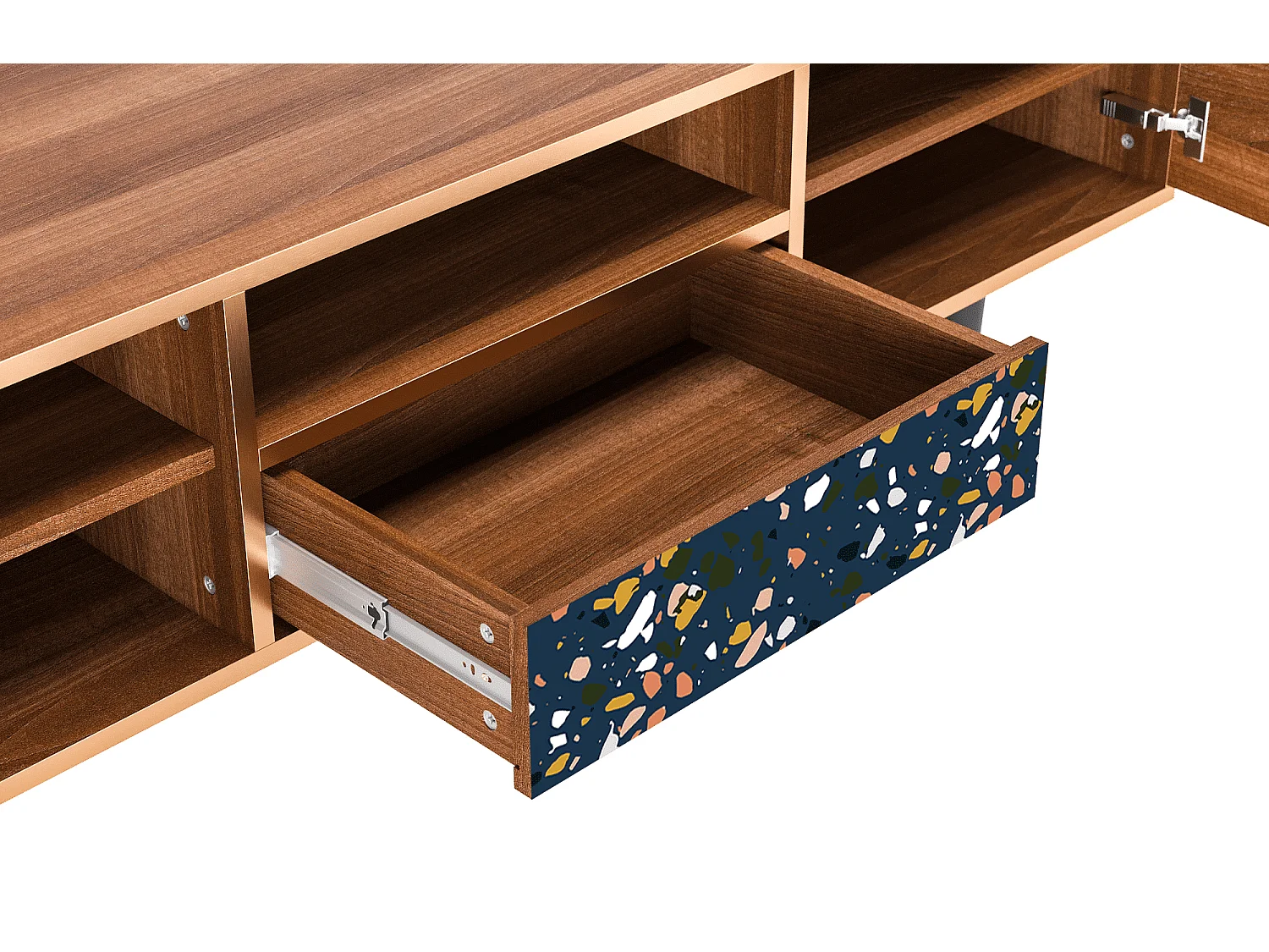 TV-Möbel - 170х59х41 cm - T6 - Night Sky Langhterns, Walnuss