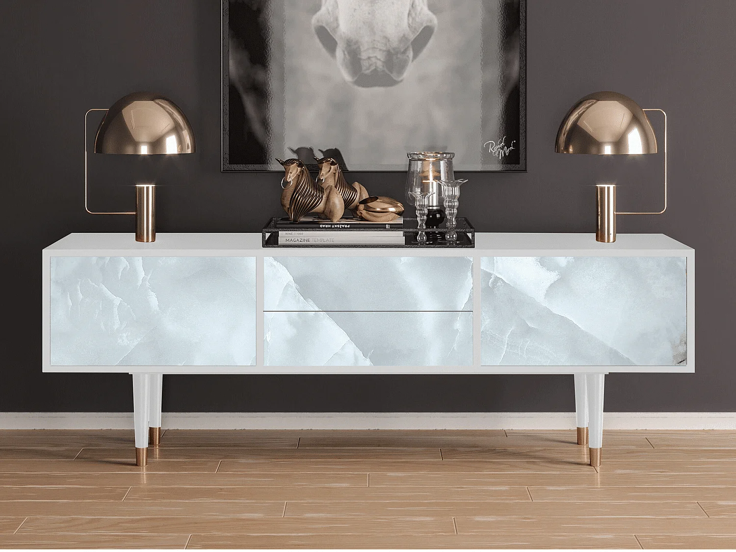 TV-meubel - 170х59х48 cm - T4 - The Onyx, Wit