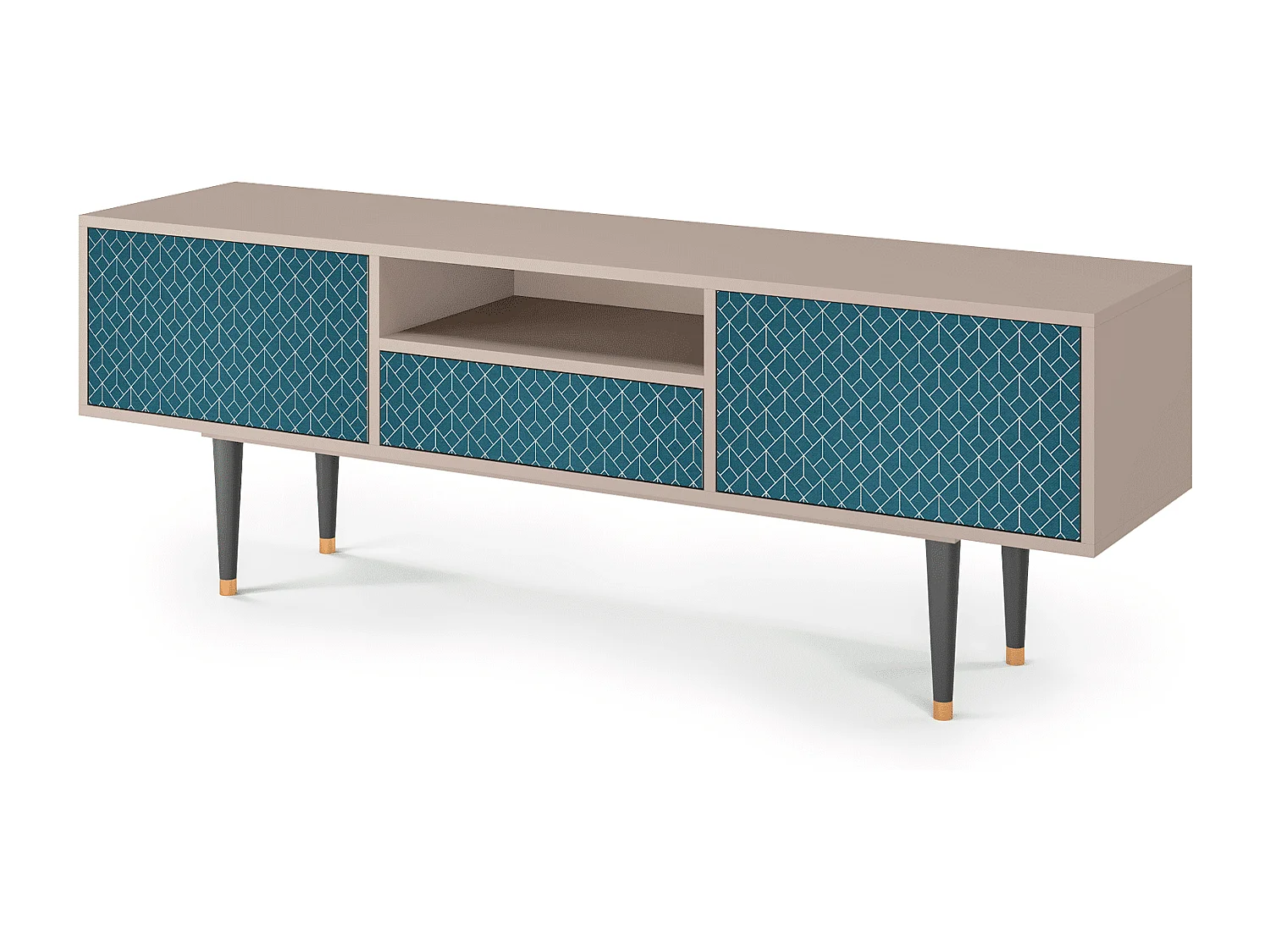 TV-Möbel - 170х59х41 cm - T6 - Turquoise Geometry, Latte