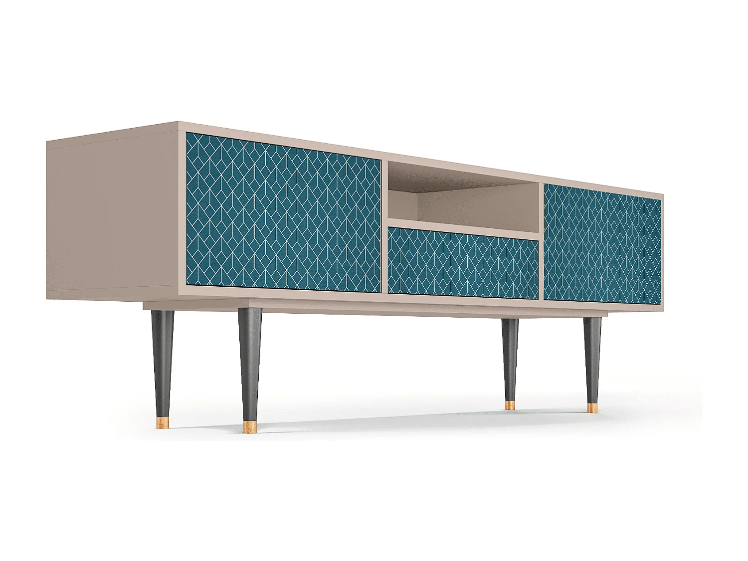 TV-Möbel - 170х59х41 cm - T6 - Turquoise Geometry, Latte