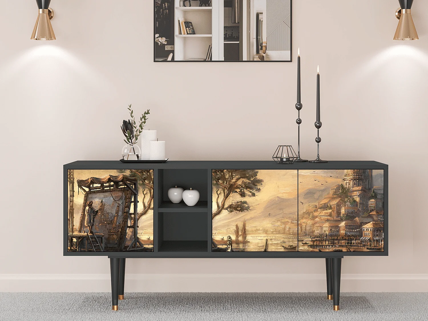 TV-meubel - 150х69х41 cm - T5 - Venice, Antraciet