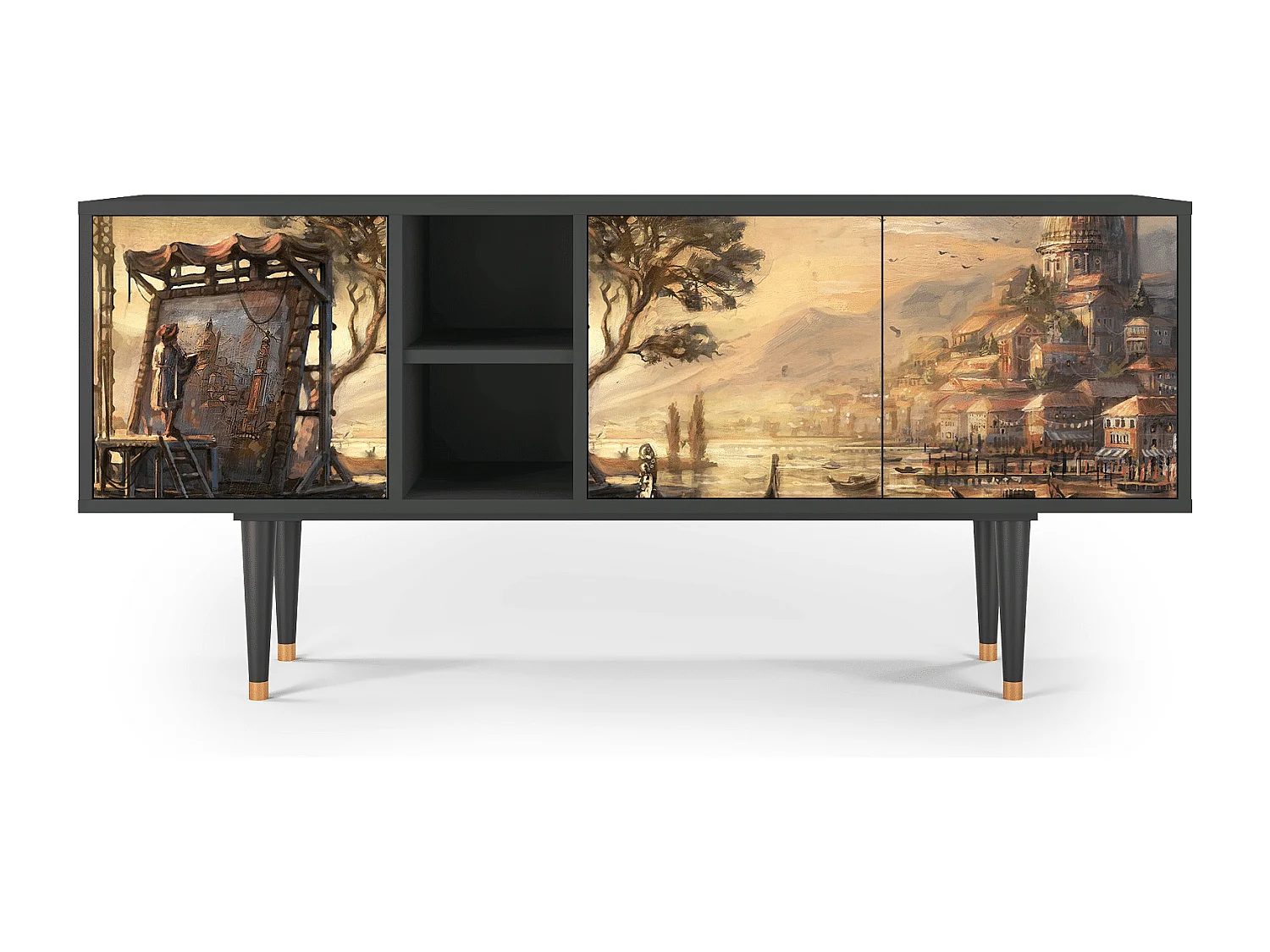 TV-meubel - 150х69х41 cm - T5 - Venice, Antraciet