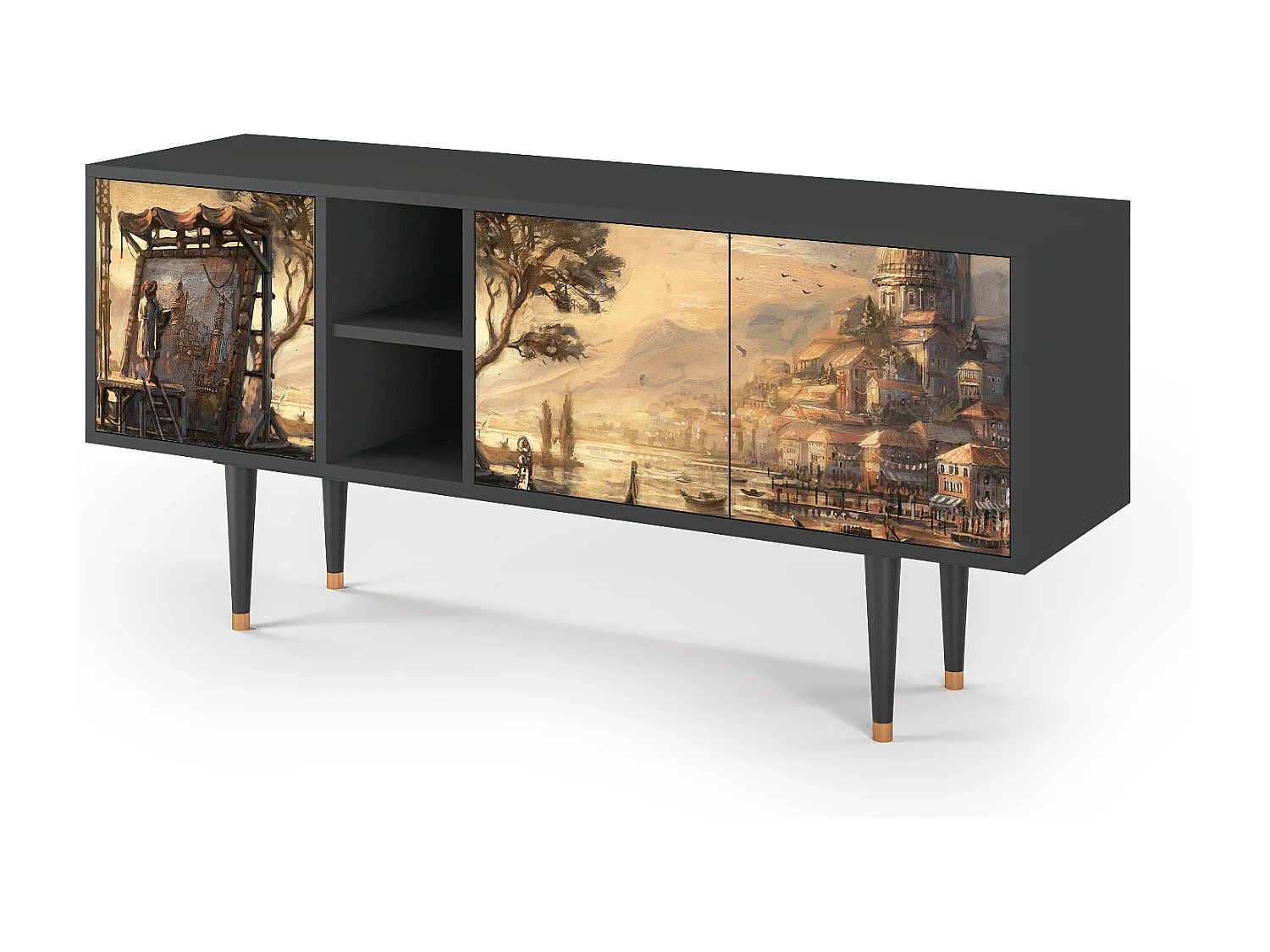 TV-meubel - 150х69х41 cm - T5 - Venice, Antraciet