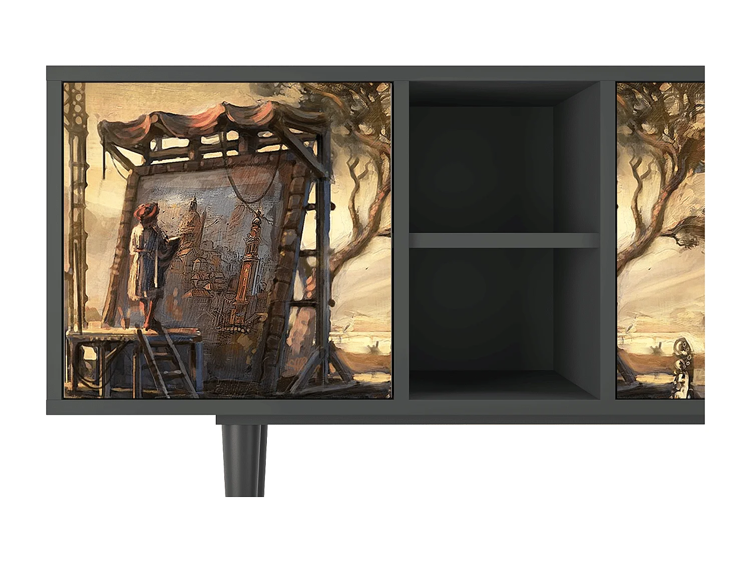 TV-meubel - 150х69х41 cm - T5 - Venice, Antraciet