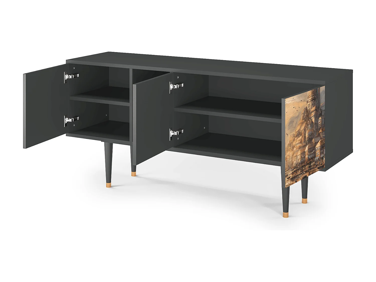 TV-meubel - 150х69х41 cm - T5 - Venice, Antraciet