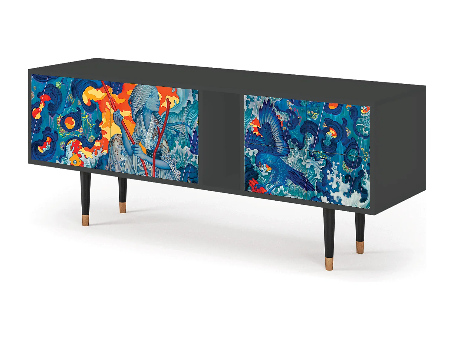 TV-meubel - 170х69х48 cm - T1 - The Girl - James Jean, Antraciet