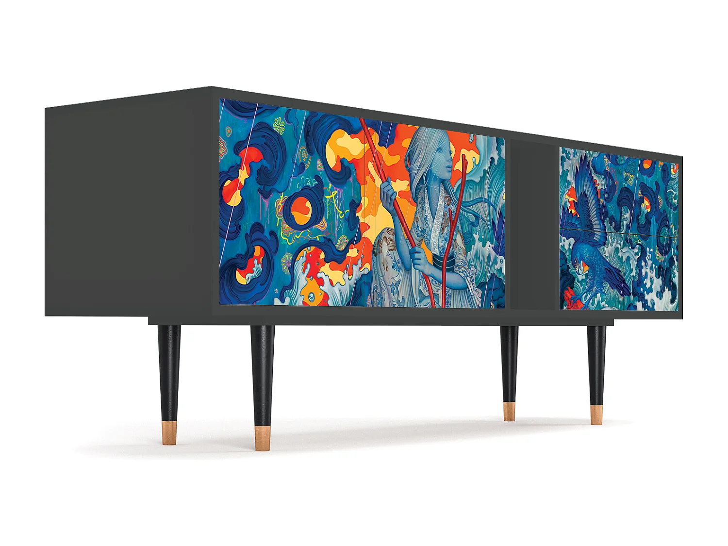 TV-meubel - 170х69х48 cm - T1 - The Girl - James Jean, Antraciet