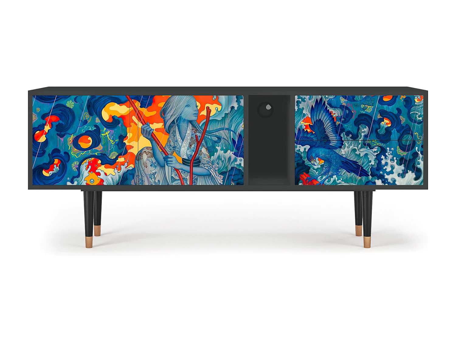 TV-meubel - 170х69х48 cm - T1 - The Girl - James Jean, Antraciet