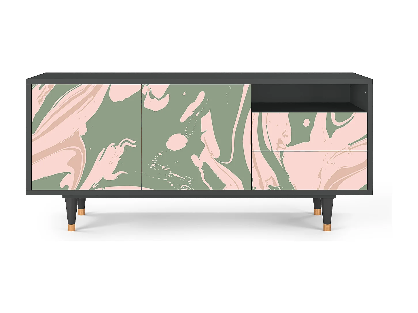 Mobile TV - 125х56х41 cm - T7 - Aquarelle, Antracite