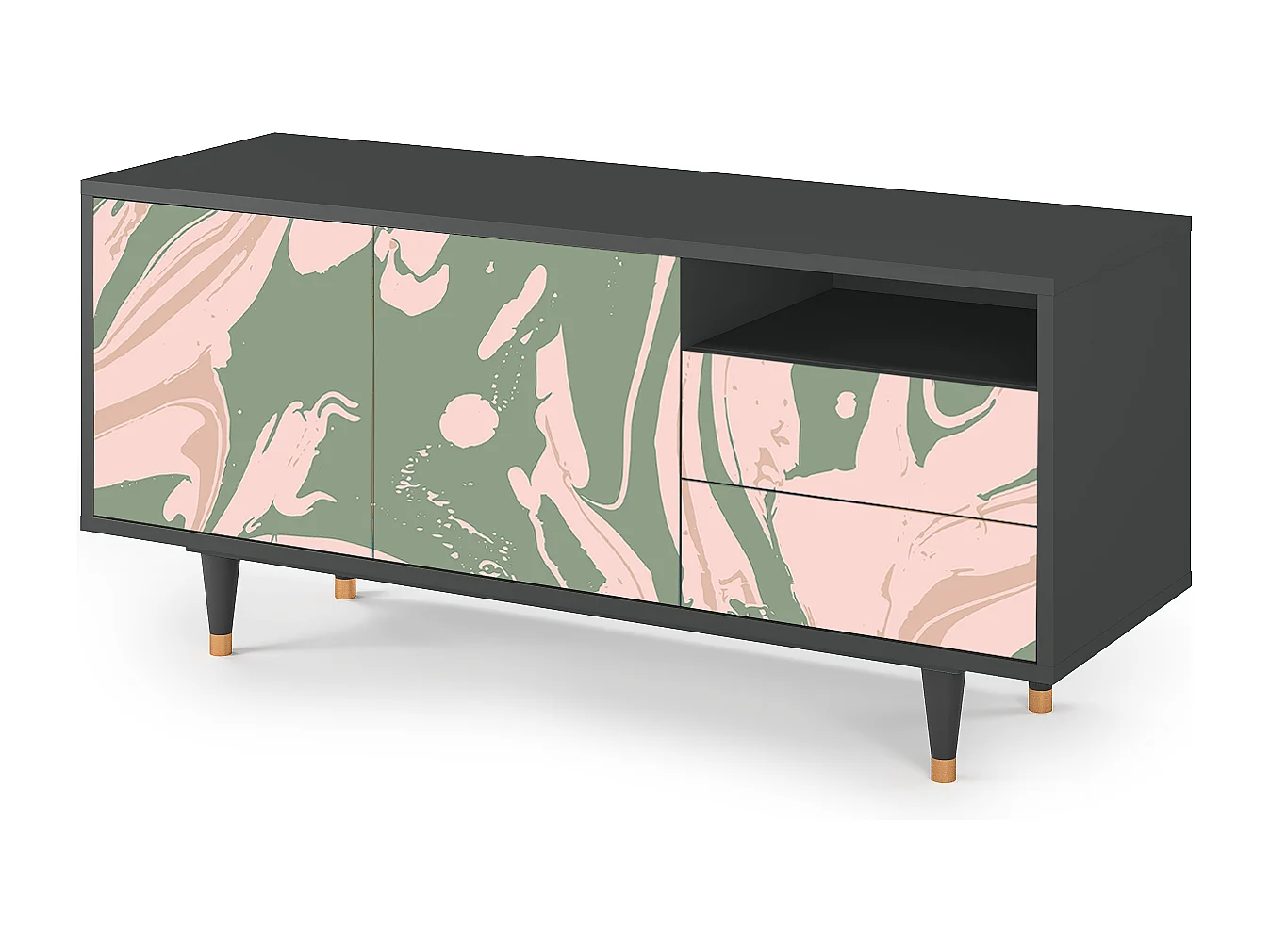 Mobile TV - 125х56х41 cm - T7 - Aquarelle, Antracite