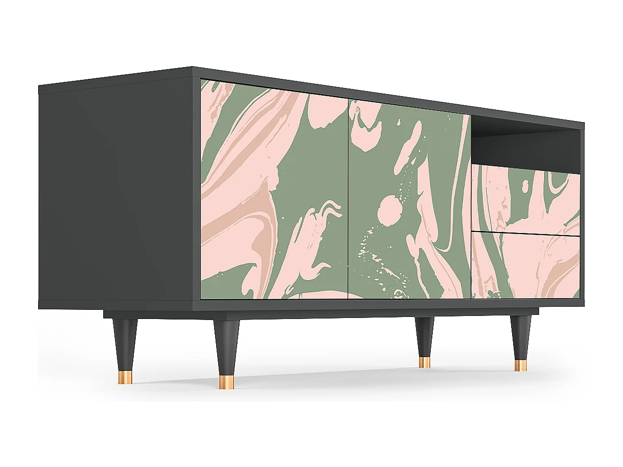 Mobile TV - 125х56х41 cm - T7 - Aquarelle, Antracite