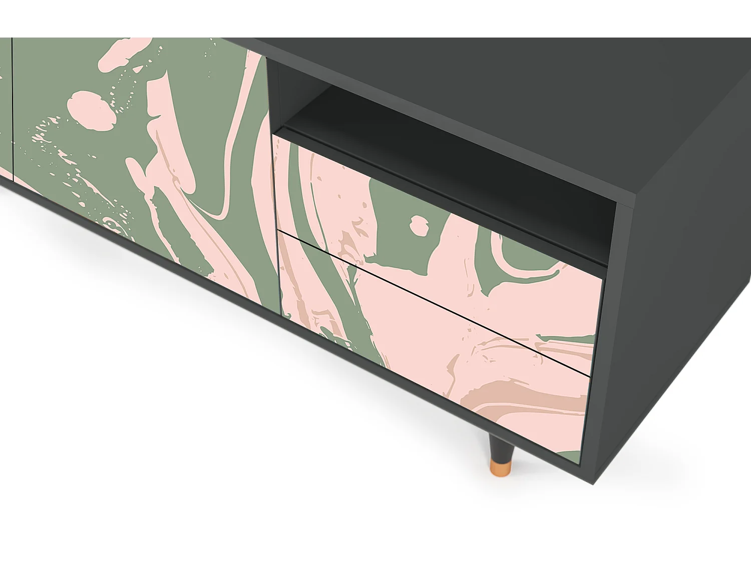 TV-meubel - 125х56х41 cm - T7 - Aquarelle, Antraciet