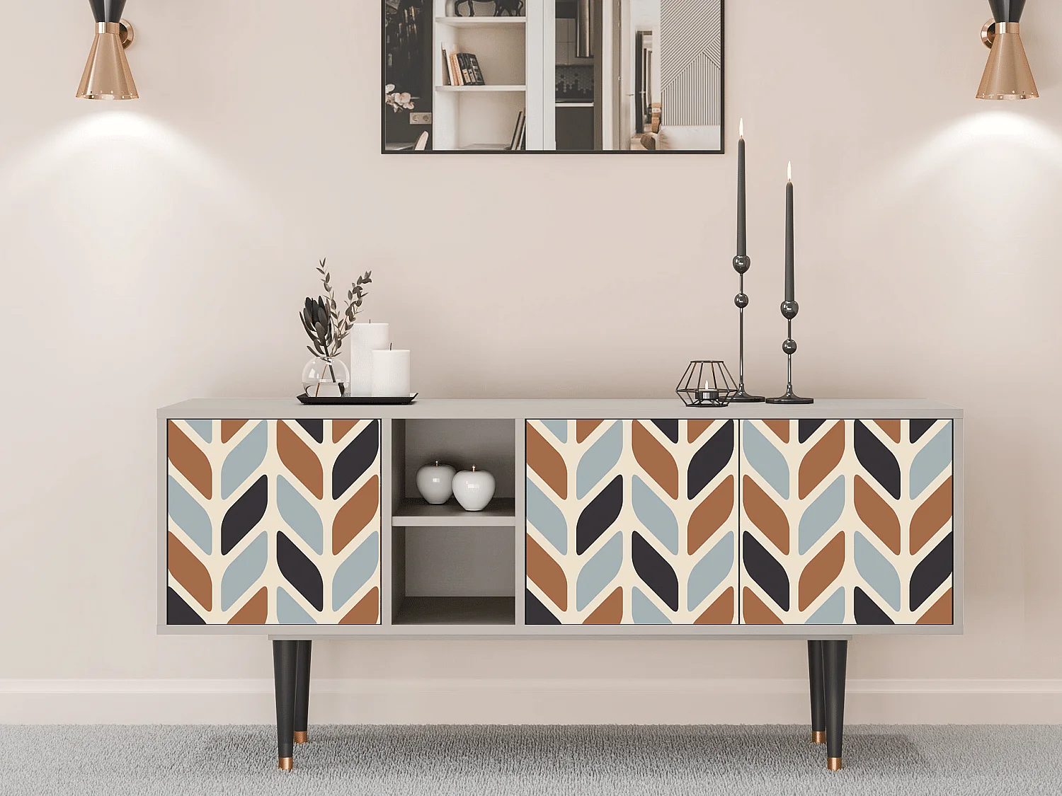 Mobile TV - 150х69х41 cm - T5 - Beige Laure, Sabbia