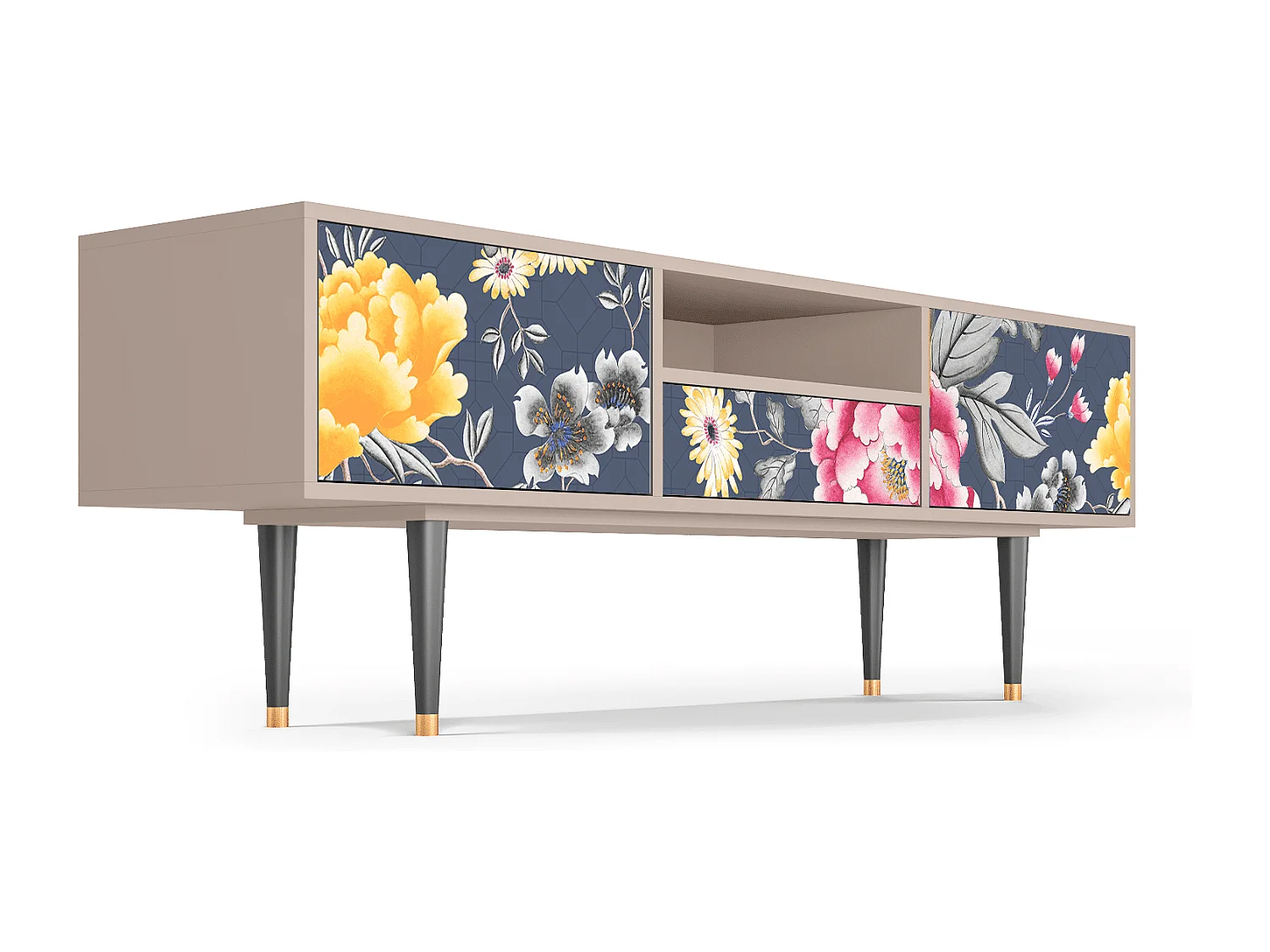 Mobile TV - 170х59х41 cm - T6 - Dark Flower Bed, Latte