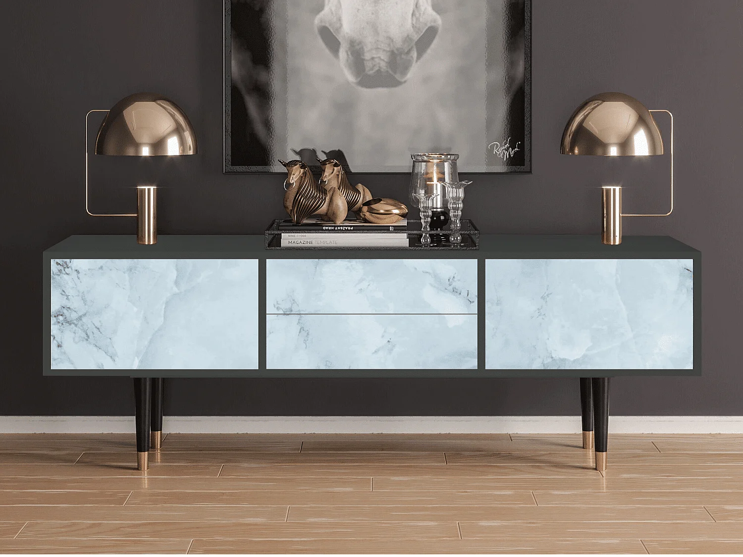 Meuble TV - 170х59х48 cm - T4 - Glacial Colour, Anthracite