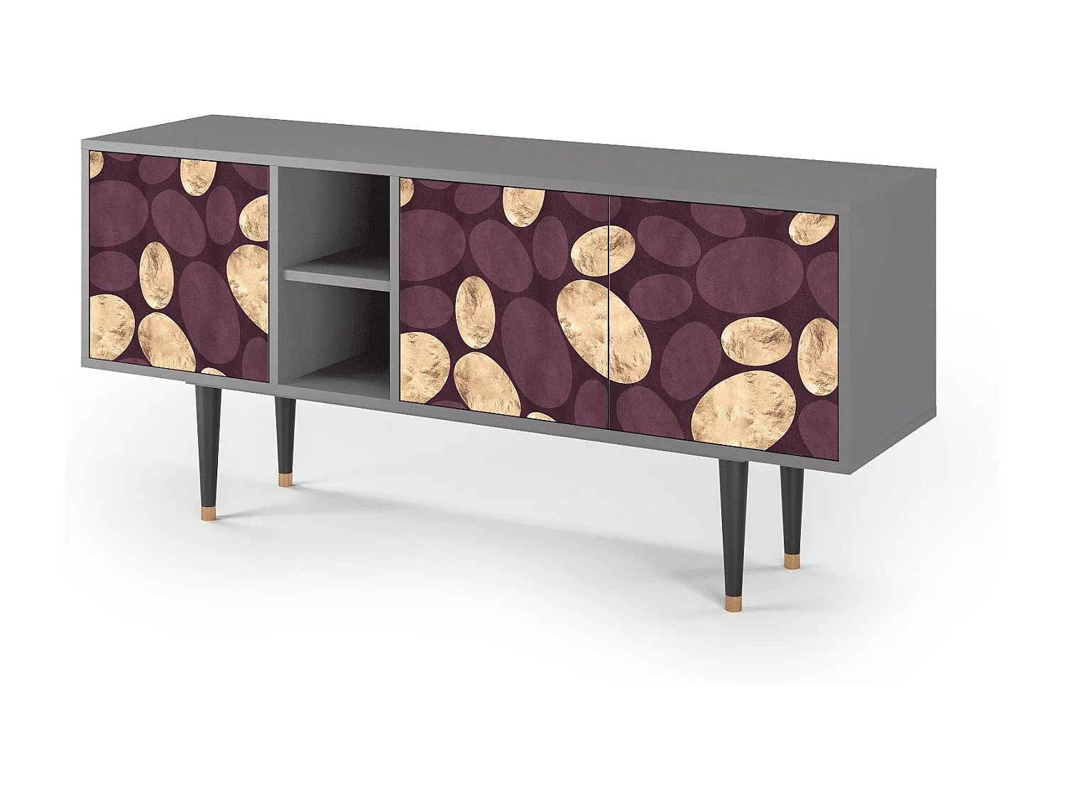 Mueble de TV - 150х69х41 cm - T5 - Fine Wine, Gris