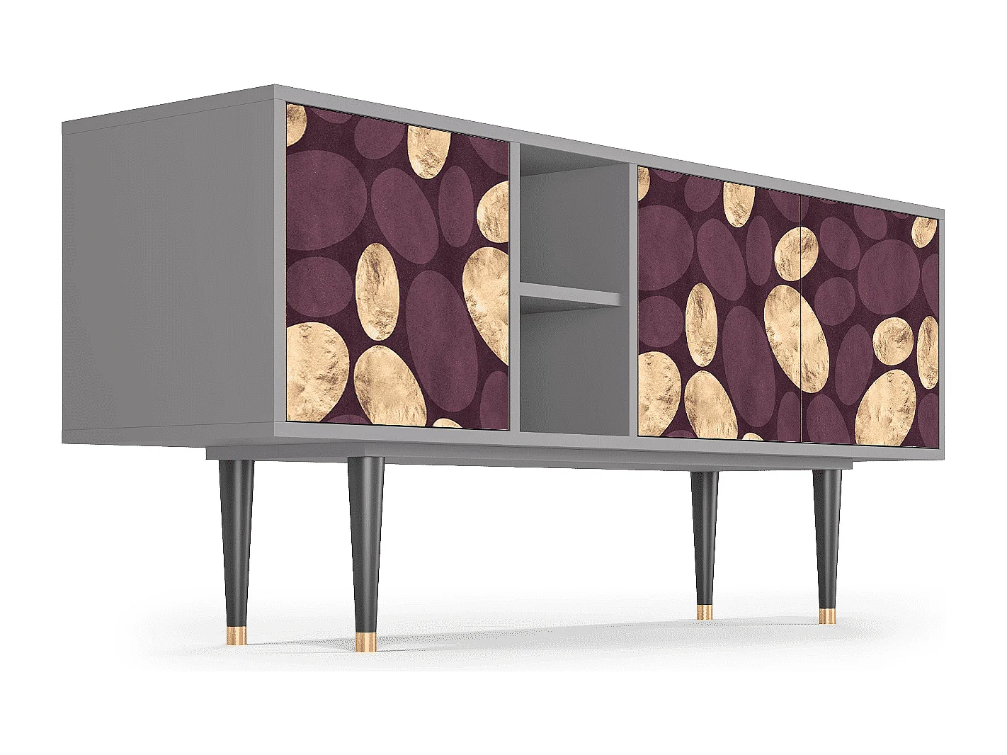 Mueble de TV - 150х69х41 cm - T5 - Fine Wine, Gris