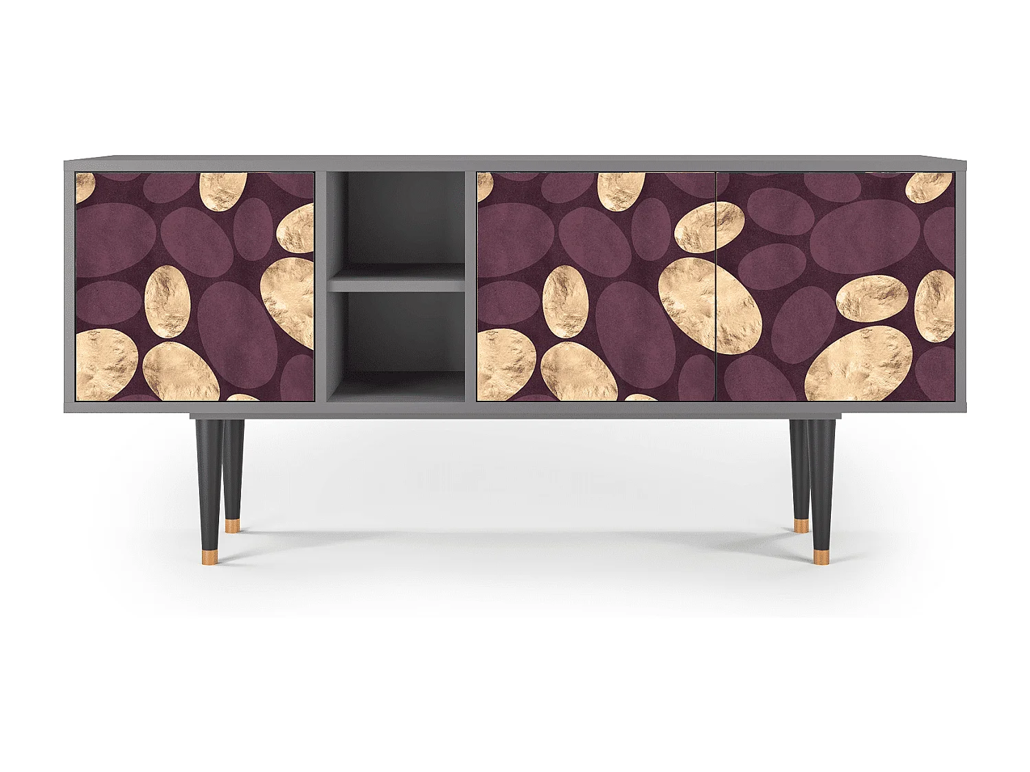 Szafka RTV - 150х69х41 cm - T5 - Fine Wine, Szary