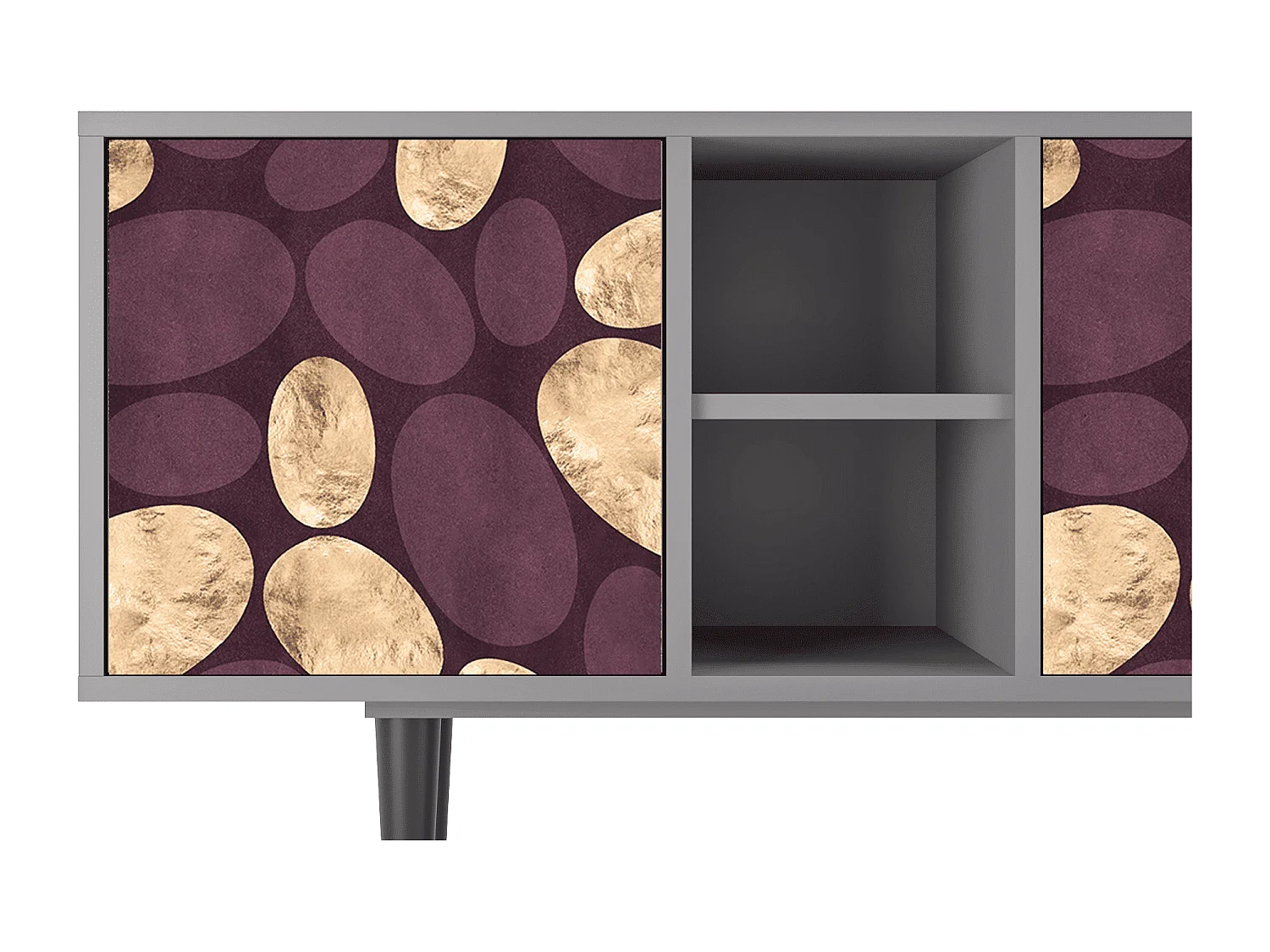 Szafka RTV - 150х69х41 cm - T5 - Fine Wine, Szary