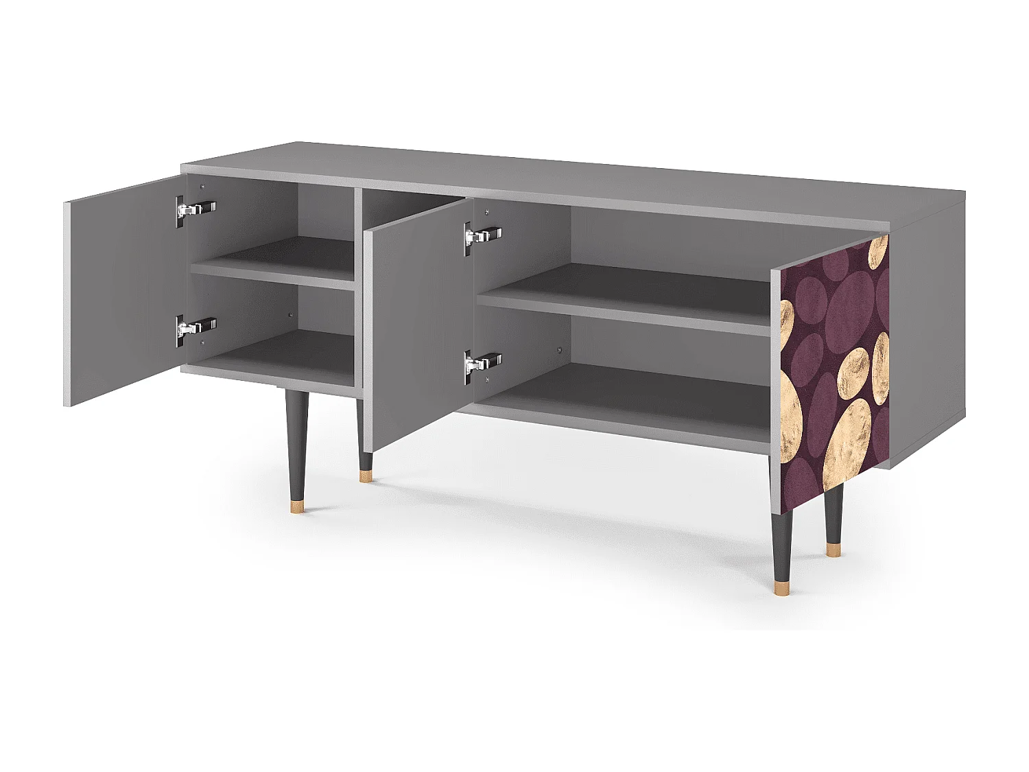 Szafka RTV - 150х69х41 cm - T5 - Fine Wine, Szary