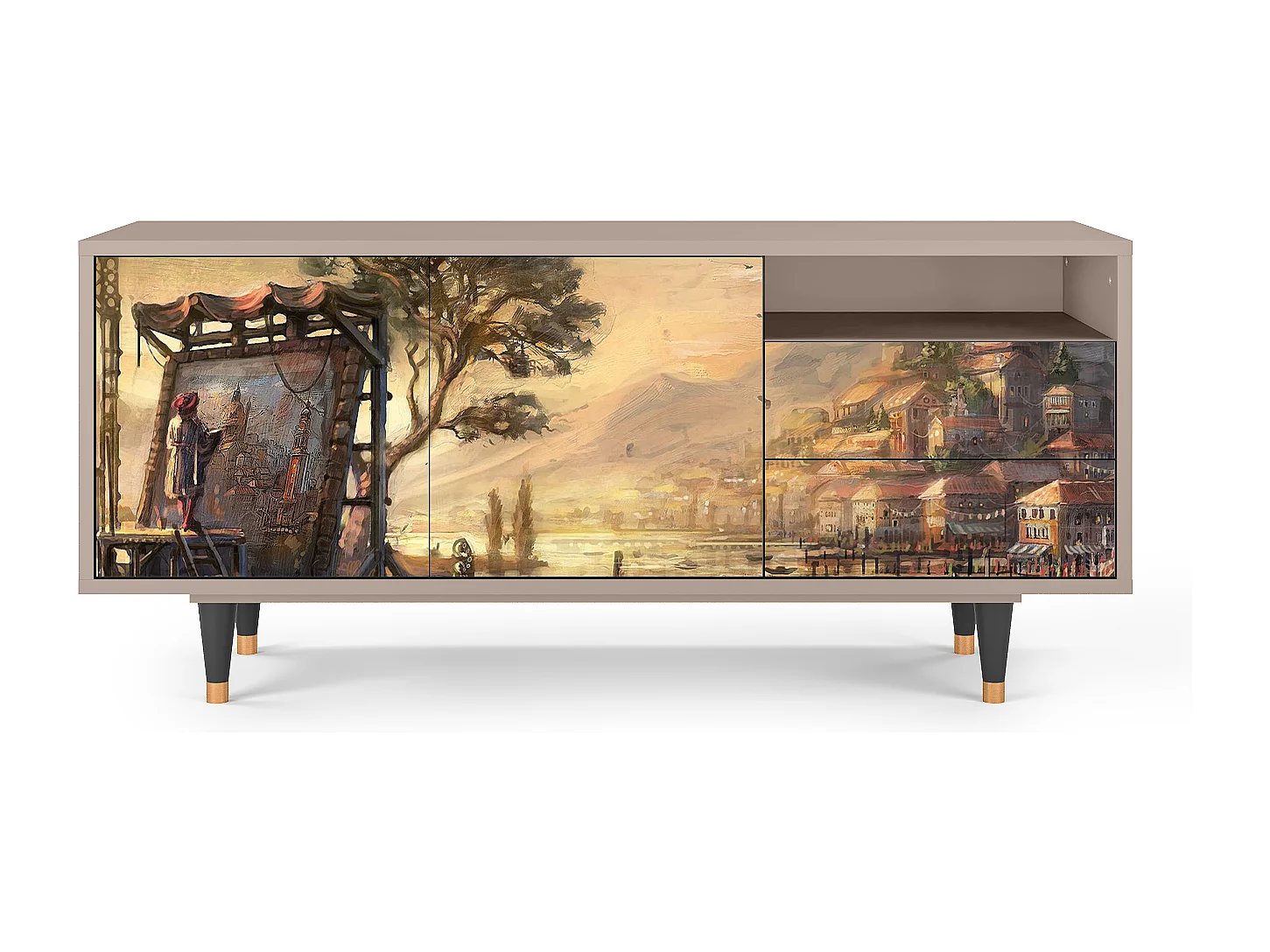 Meuble TV - 125х56х41 cm - T7 - Venice, Latte